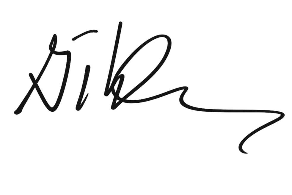 A handwritten signature in black ink on a transparent background.