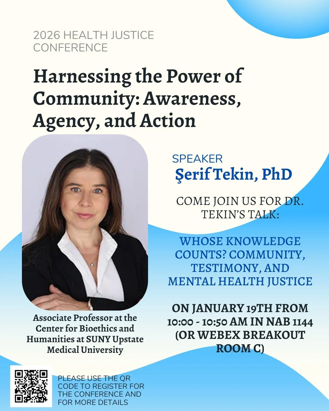 Whose Knowledge Counts? Community, Testimony, and Mental Health Justice

Don't miss Dr. Tekin's talk from 10 - 10:50 AM!