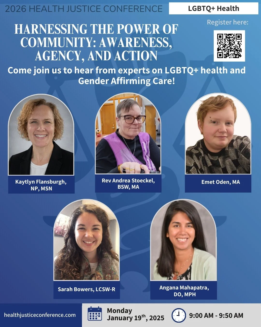 Come hear from our panelists on LGBTQ+ health and gender affirming care! What would you want to ask them?

Don't miss it! 9 AM on Monday the 19th!

#genderaffirmingcare #lgbtqhealth #healthjustice