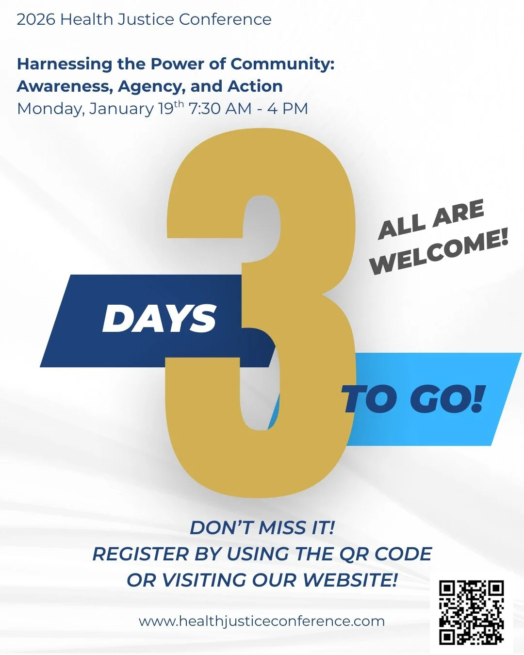 We are just 3 days away!! 

Please reach out if you have any questions/concerns that you'd like our team to address.

See you soon!