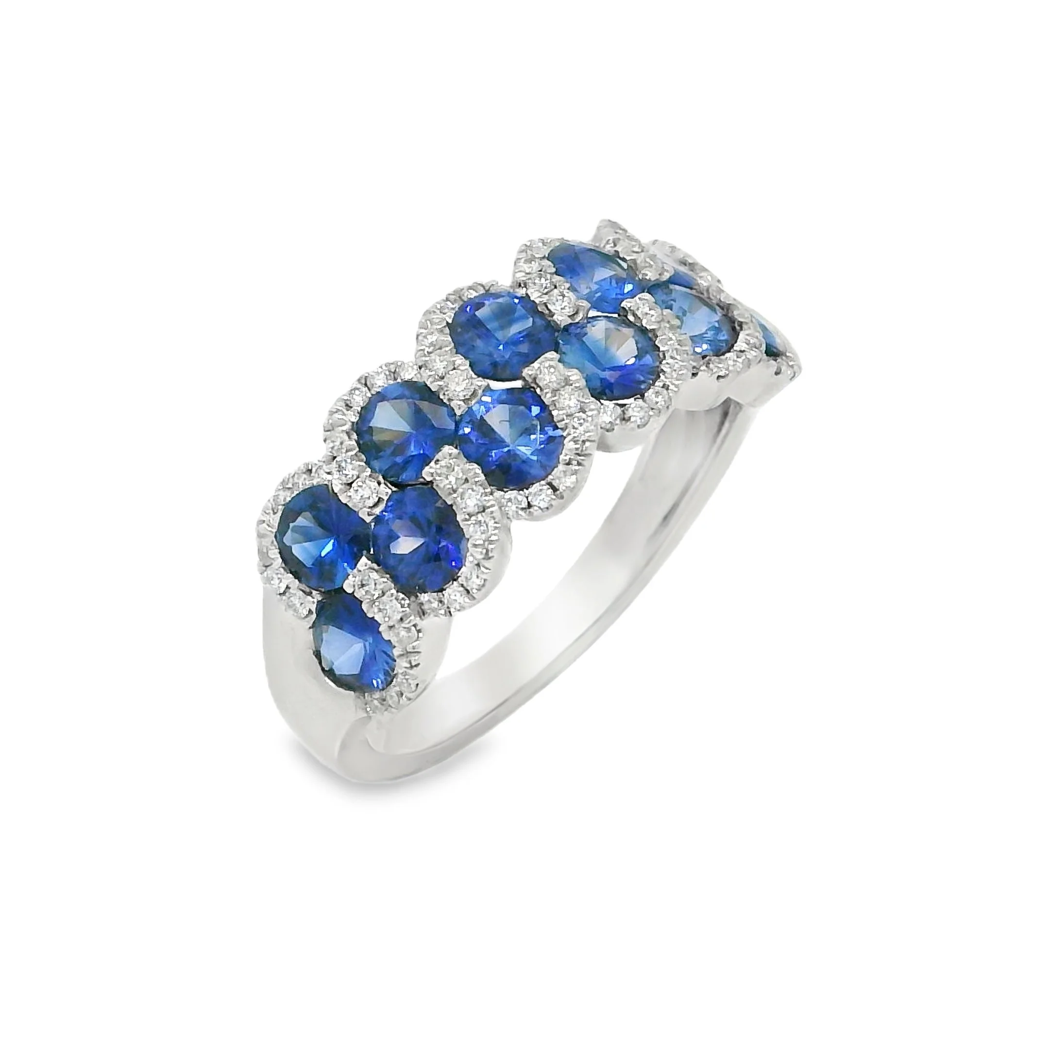 14K White Gold - Oval Cut - Blue Sapphire Ring