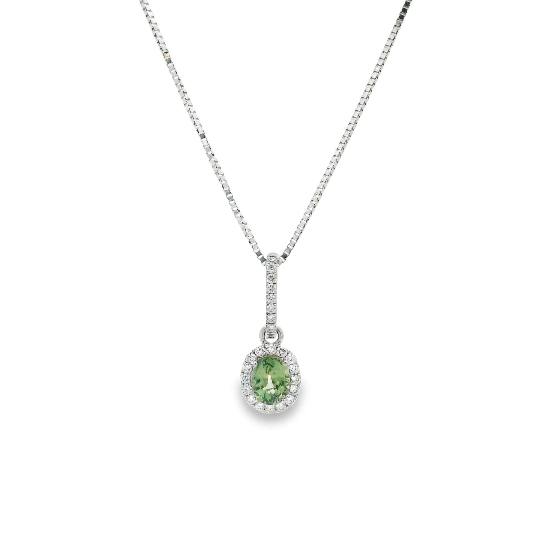 14K White Gold - Oval Cut - Alexandrite Necklace