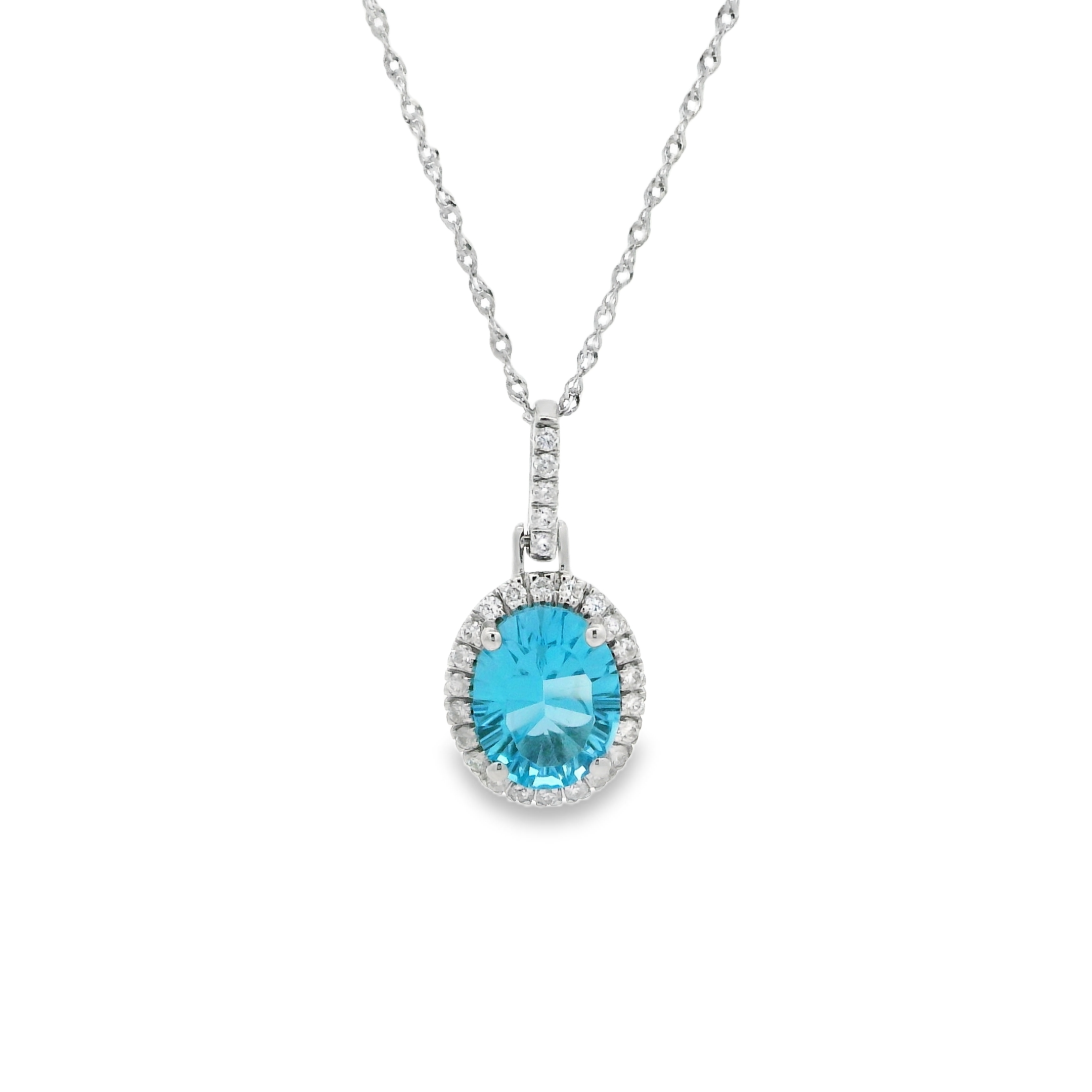 14K Yellow Gold - Oval Cut - Topaz Necklace