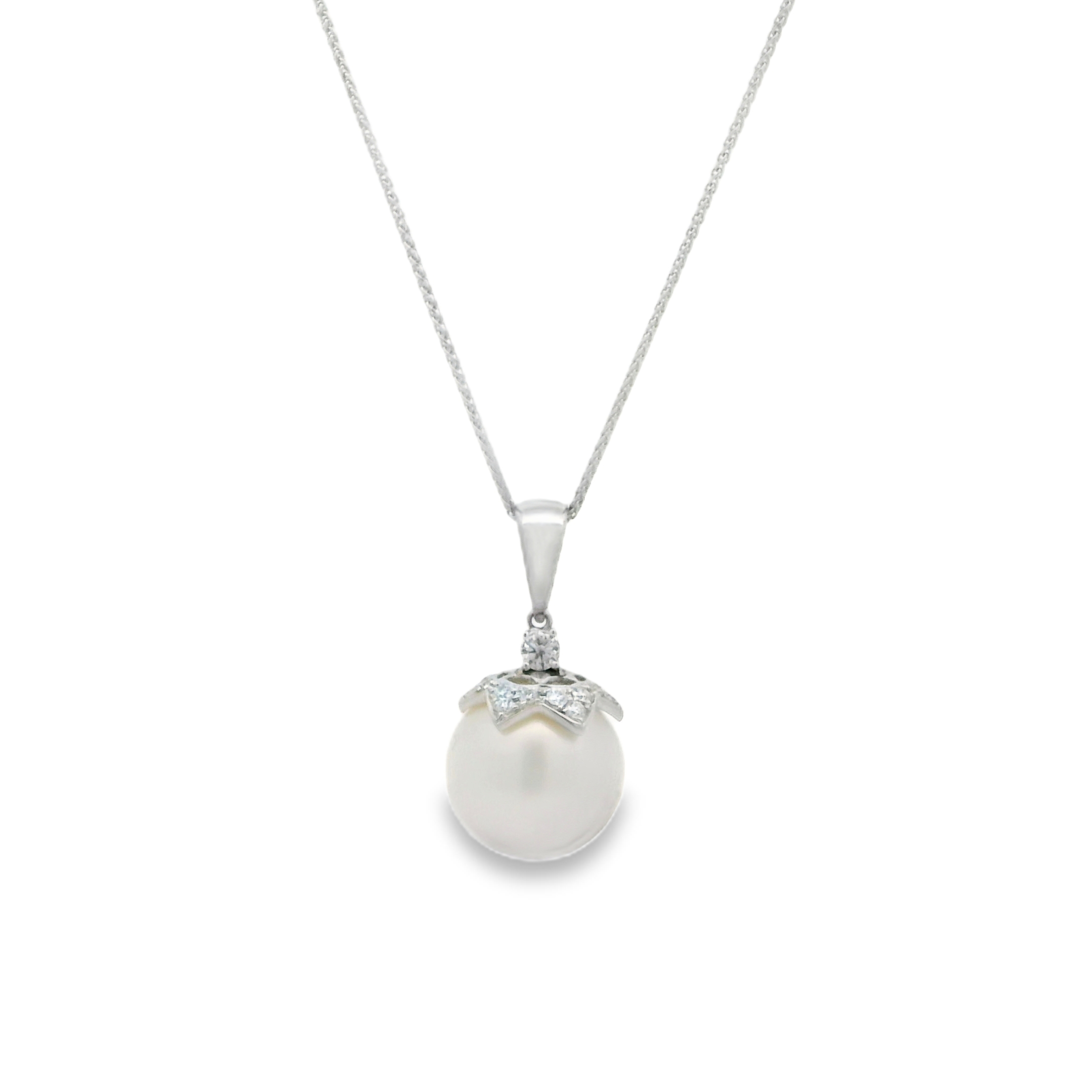 14K White Gold - 11MM - Pearl Necklace