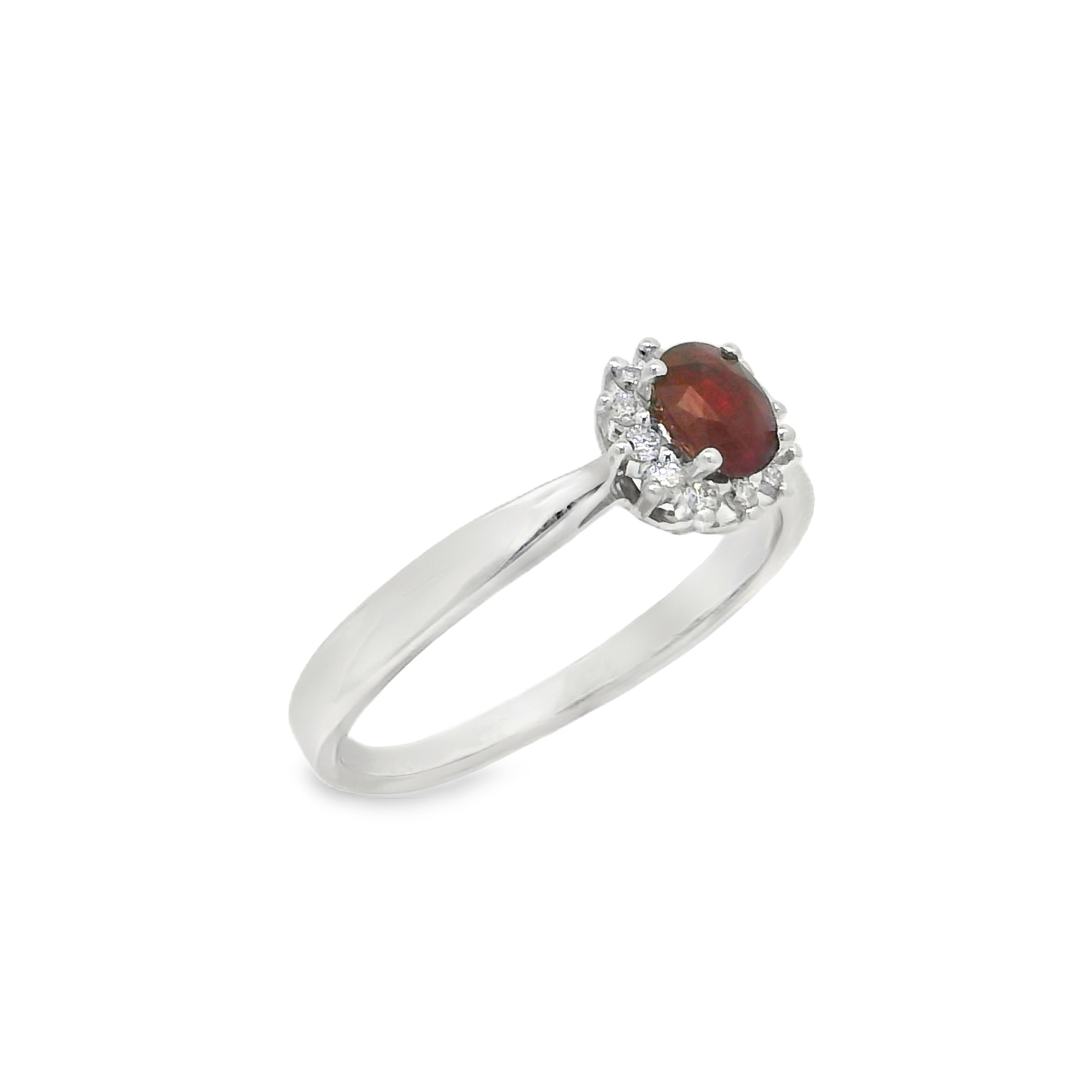 14K White Gold - Oval Cut - Ruby Ring
