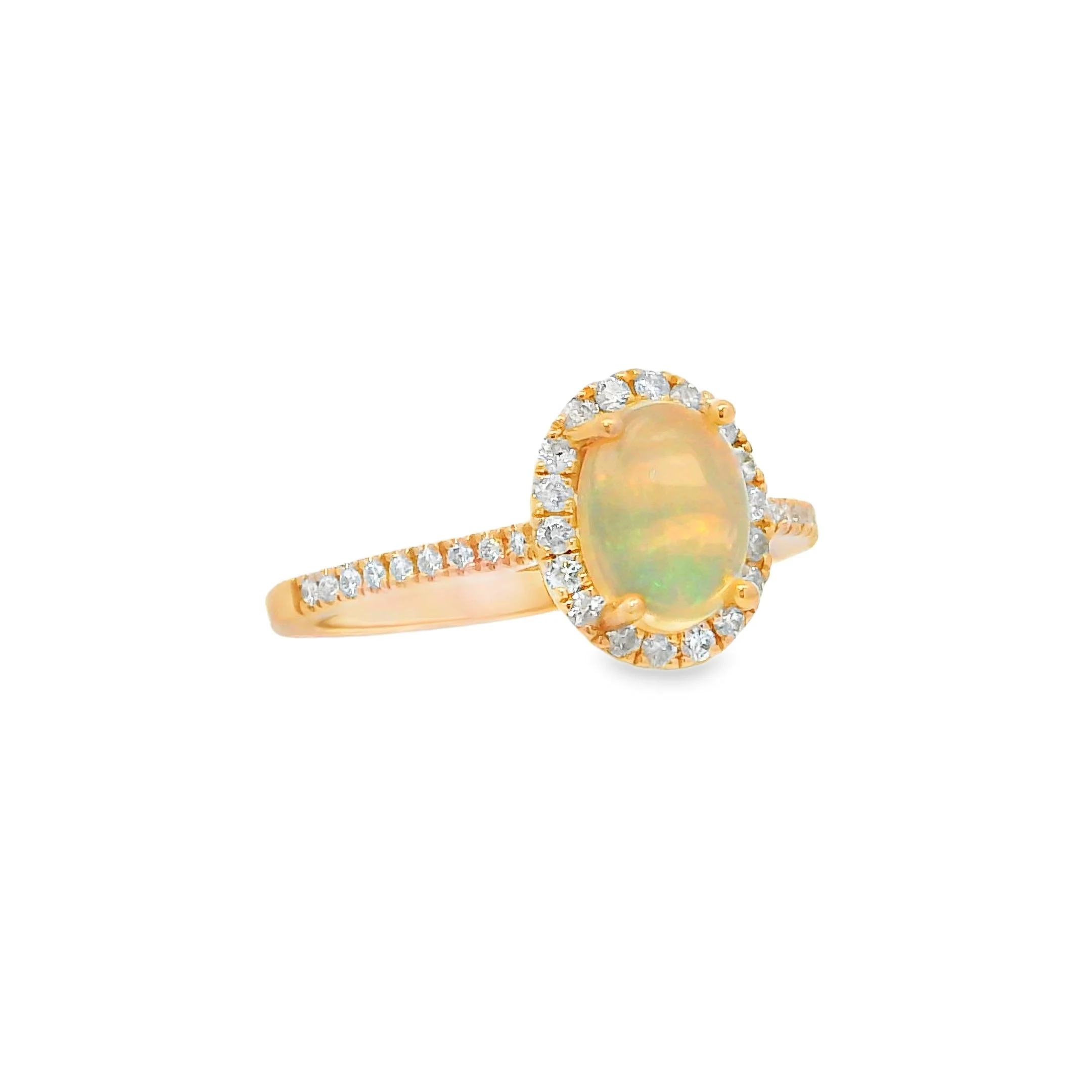 14K Rose Gold - Oval Cut - Opal Ring