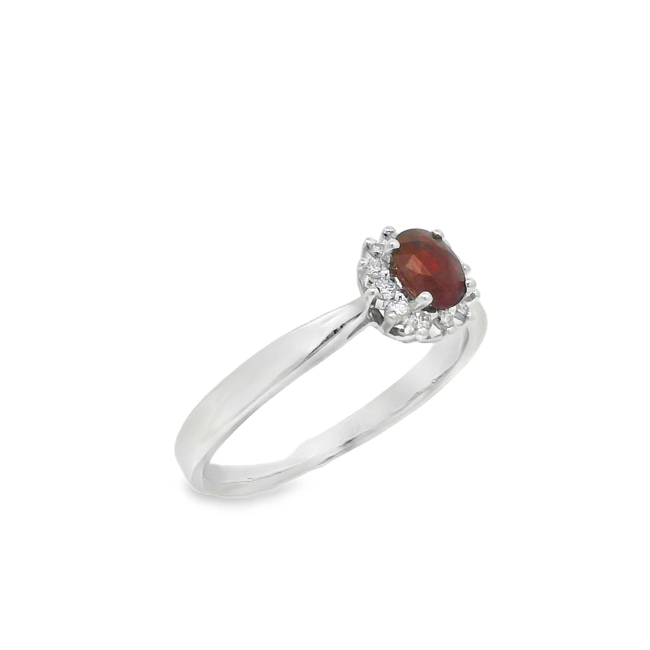 14K White Gold - Oval Cut - Ruby Ring