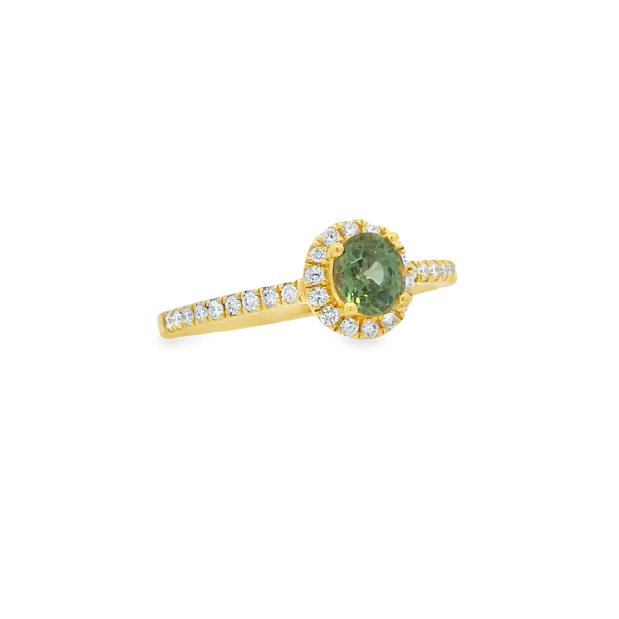14K Yellow Gold - Round Cut - Alexandrite Ring