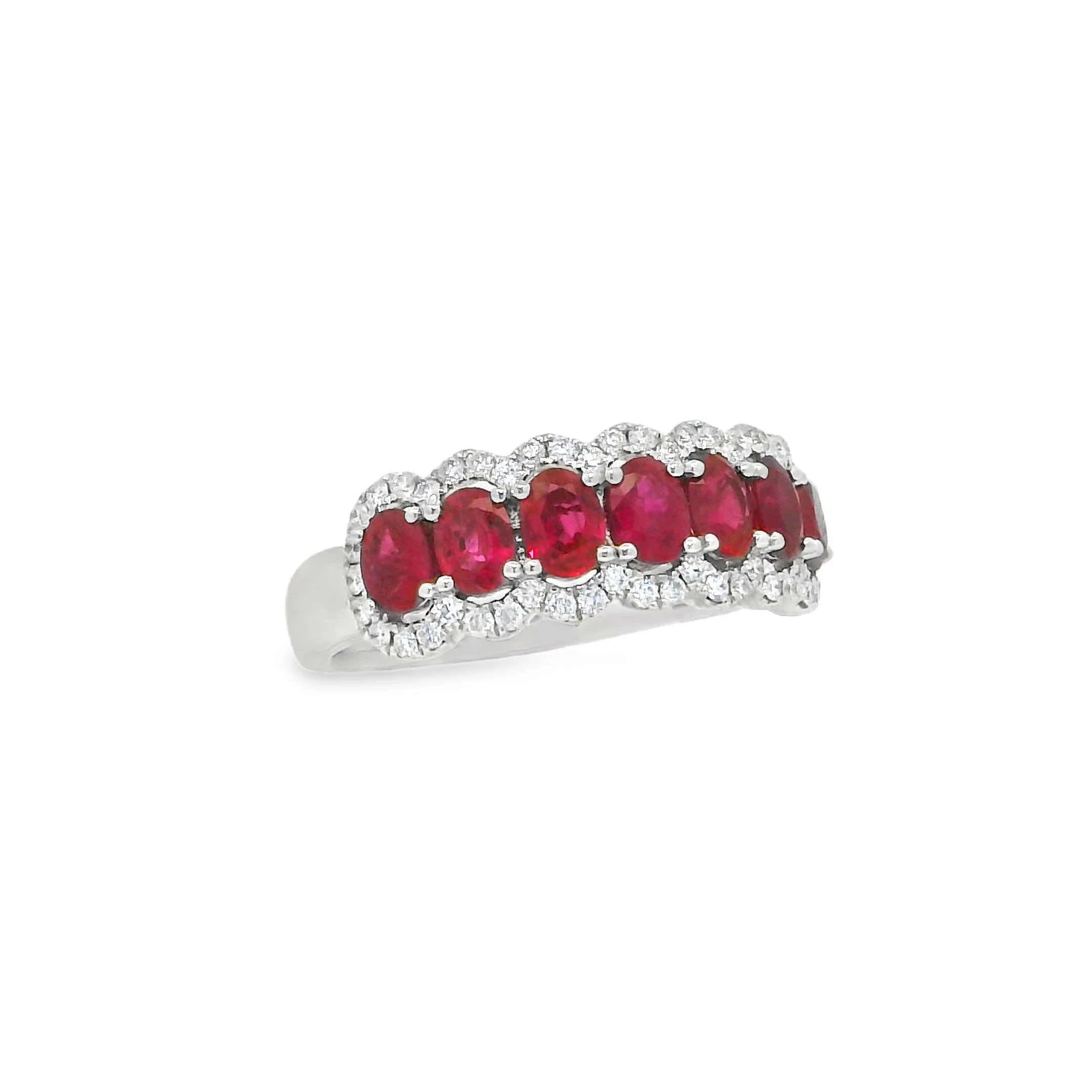 14K White Gold - Oval Cut - Ruby Ring