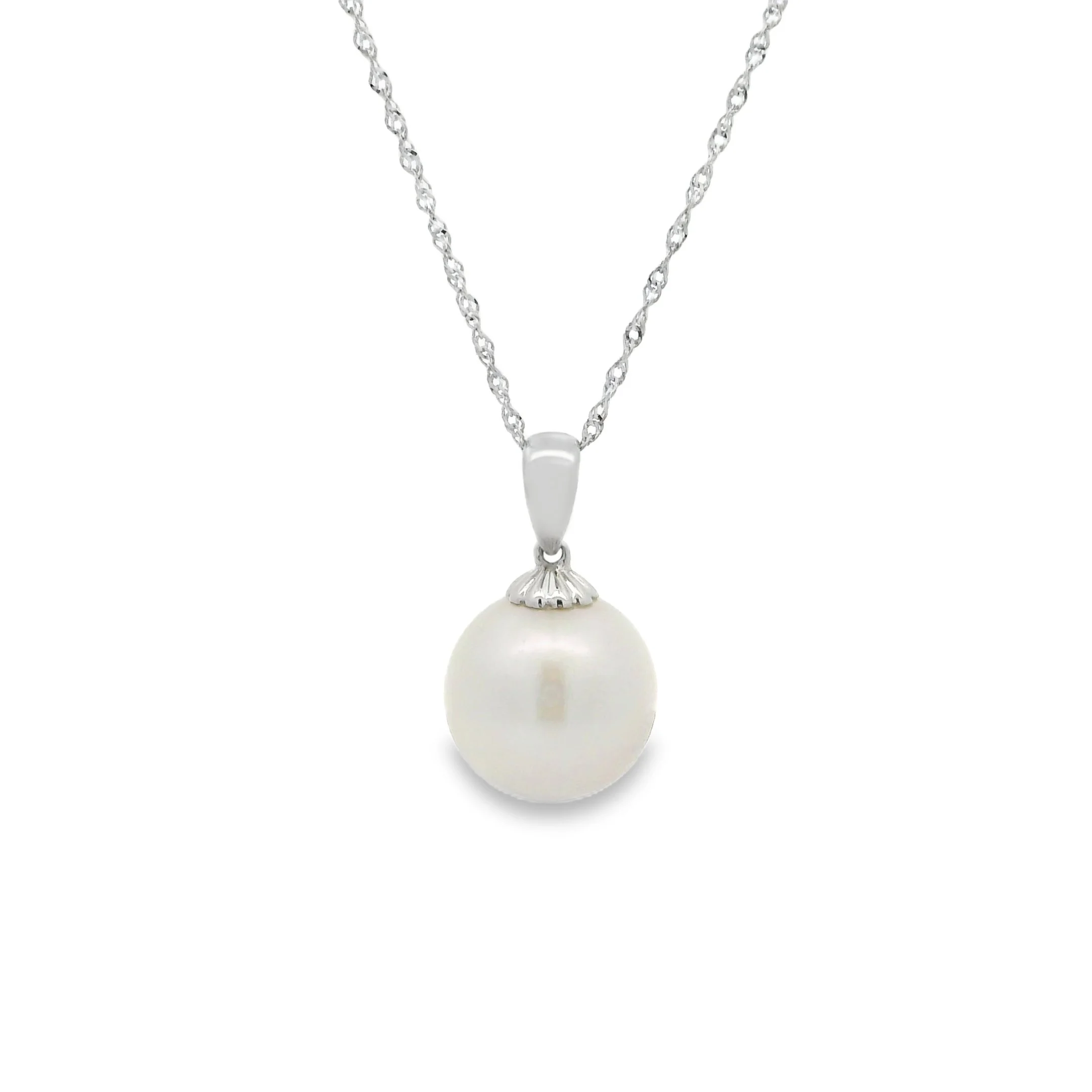 14K White Gold - 11MM - Freshwater Pearl Necklace