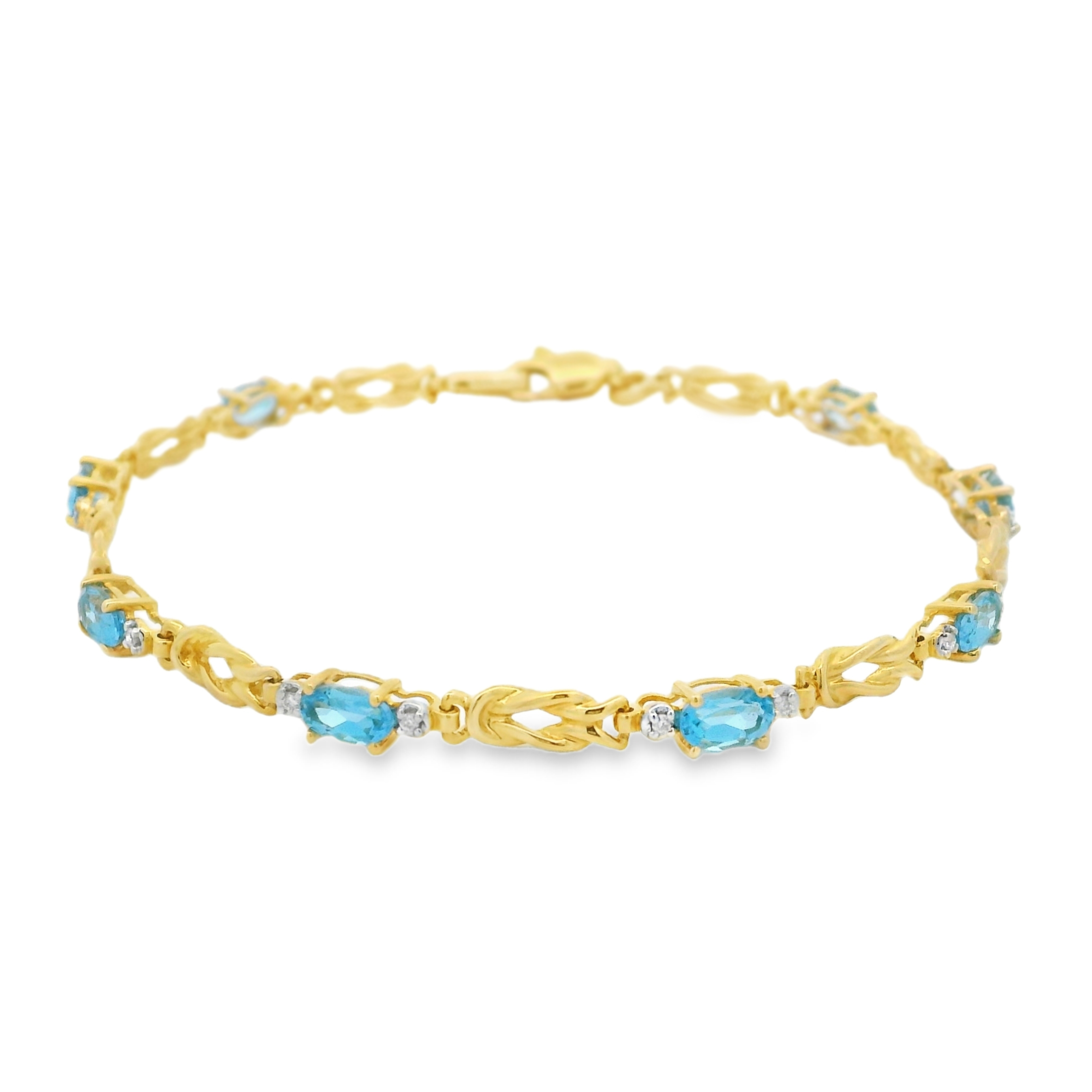 14K Yellow Gold - Oval Cut - Topaz Bracelet