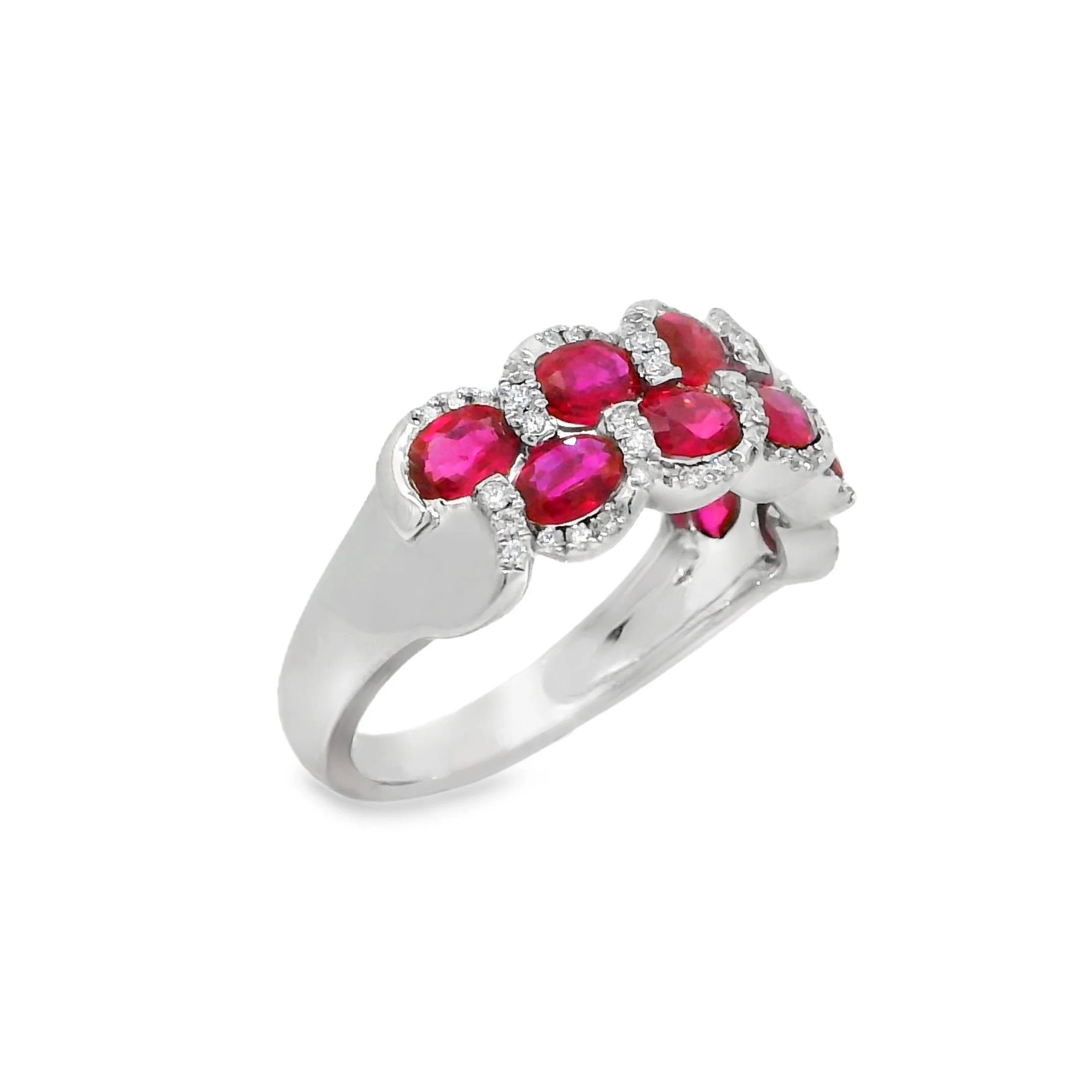 14K White Gold - Oval Cut - Ruby Ring