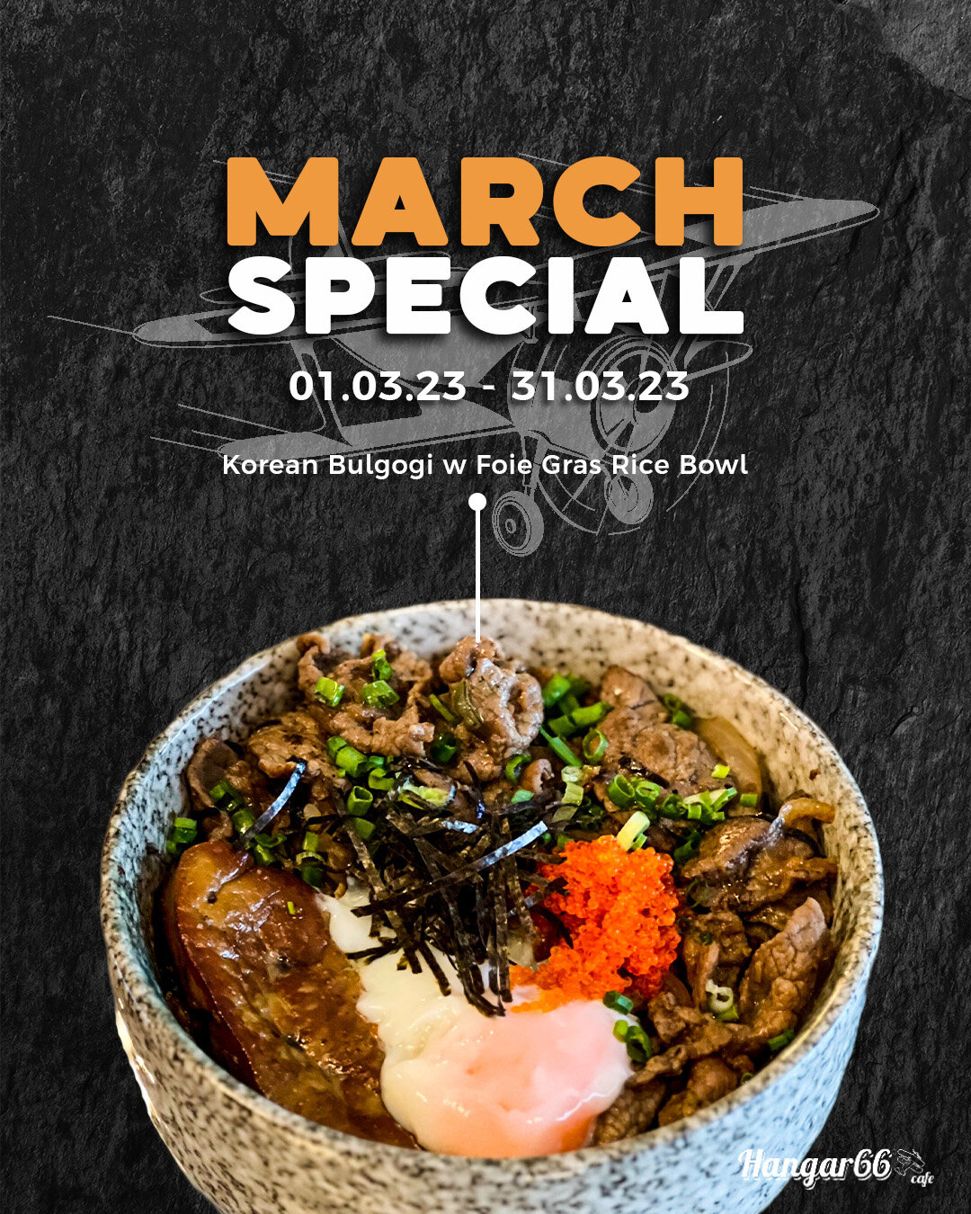 Get ready to elevate your taste buds to a whole new level with our March special: the Korean Bulgogi with Foie Gras Rice Bowl.

This delectable dish features succulent Korean-style marinated beef Bulgogi, served on a bed of steaming hot rice and topp