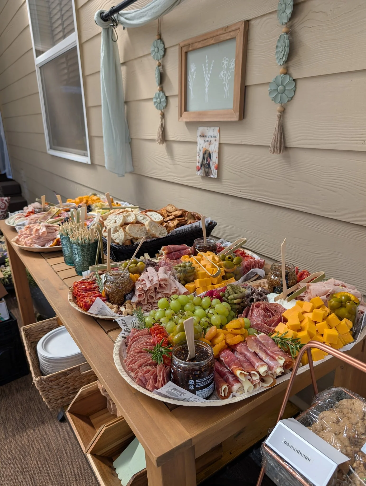 OMW grazing table with meats, cheeses and accompaniments