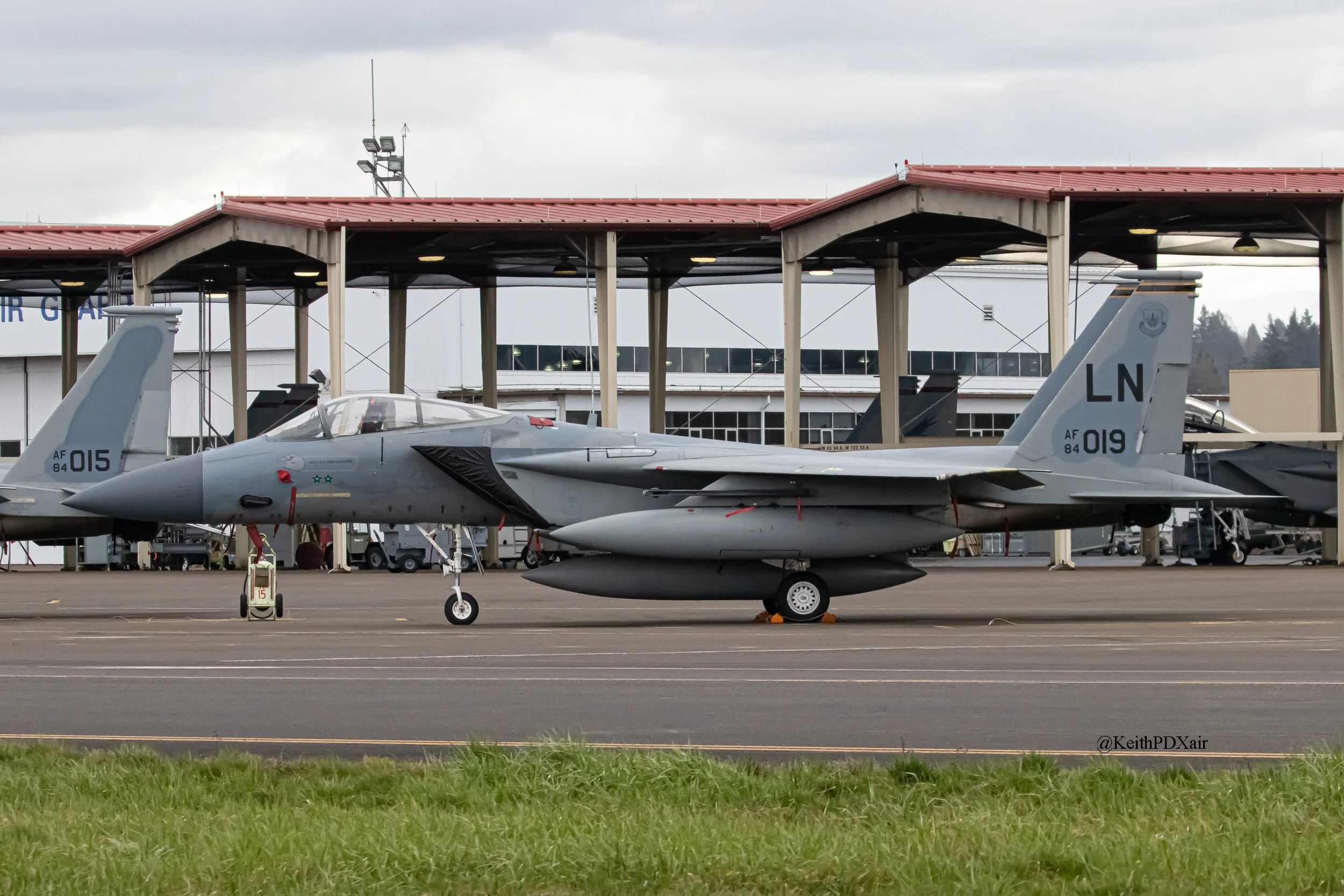 9629 142nd Fighter Wing adding a new fighter to the wing from RAF Lakenheath, UK.  84-019