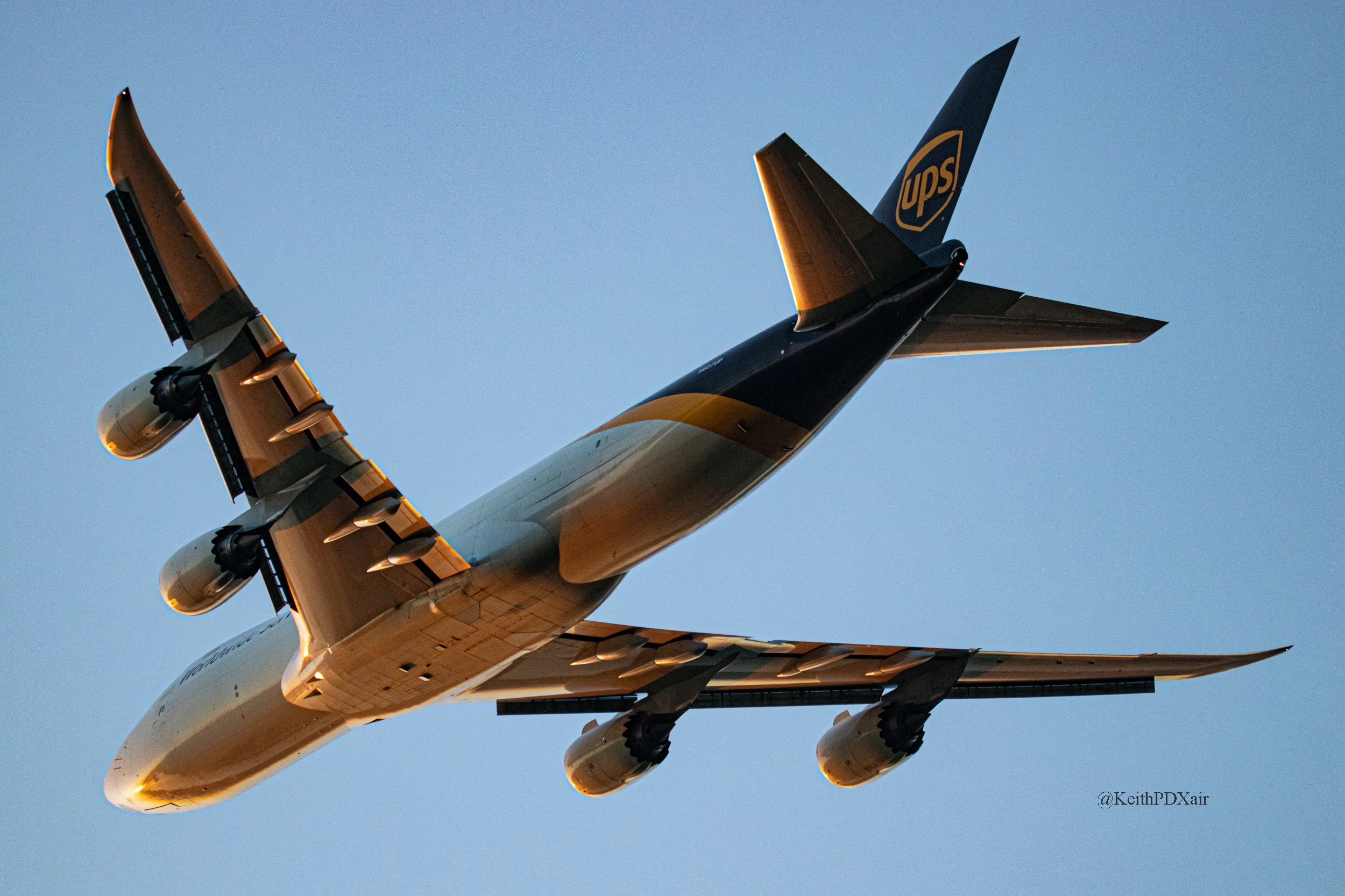 0087 UPS N607UP 747-8F Departing PDX for ANC 5/20/2022
