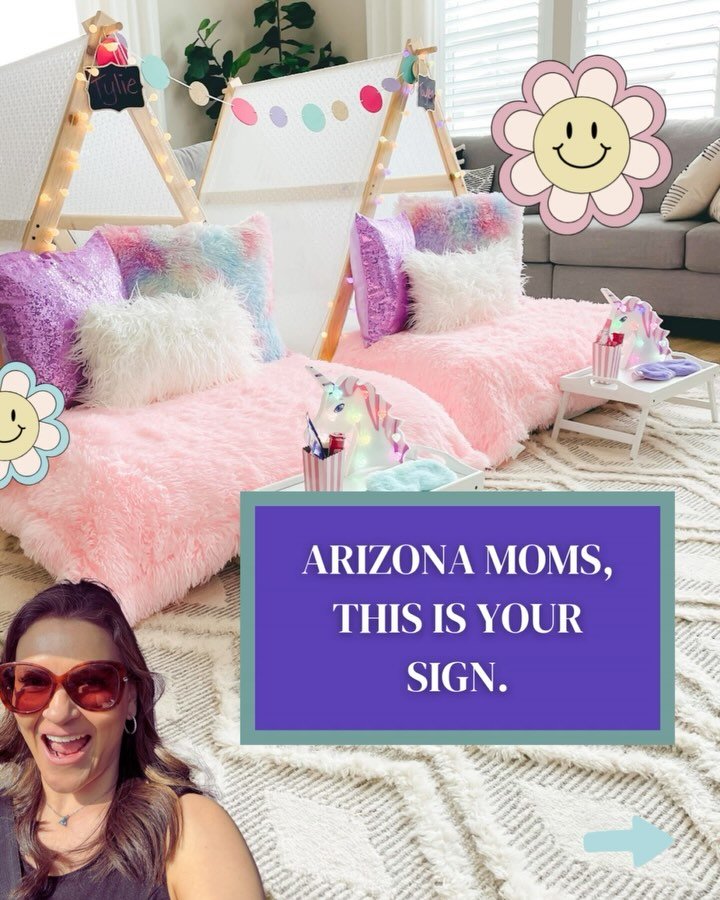 Arizona moms &mdash; THIS is your sign! ✨🎈

To book an unforgettable slumber party your kids (and YOU) will be talking about for years 💁&zwj;♀️🎉
Because YOU deserve a stress-free, joy-filled, one-of-a-kind celebration 🙌

🎪 We bring the magic to 