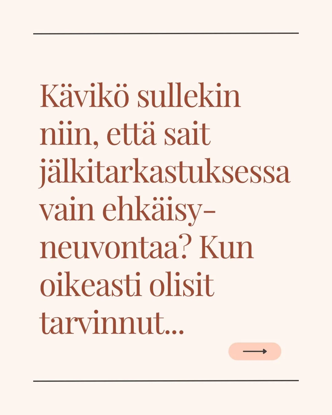 Edelleenkin t&auml;n&auml; p&auml;iv&auml;n&auml;, &auml;idit j&auml;&auml;v&auml;t synnytyksen j&auml;lkeen vaille hoitoa ja harva saa mit&auml;&auml;n ohjausta esimerkiksi liikunnan pariin palaamiseen tai keskivartalon vahvistamiseen. 

Mit&auml; &
