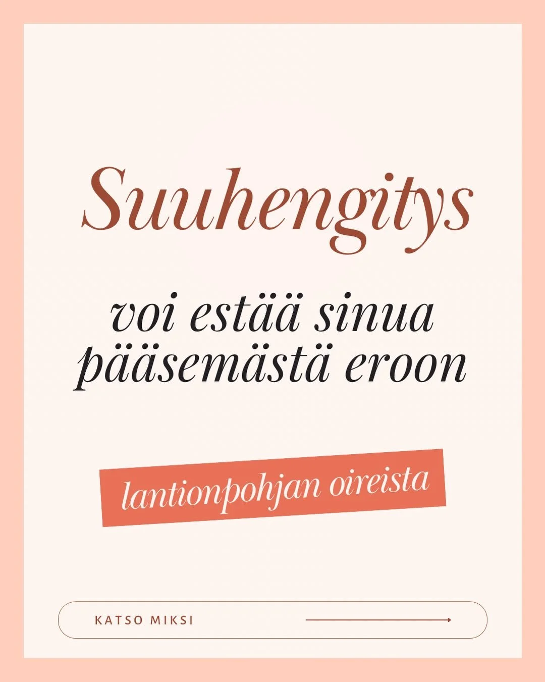 Olisi ihanaa ja helppoa, jos me voitaisiin vain ohjeistaa kaikille ratkaisuksi pimppijumppaa - mutta kun ei voida. 

Me ei voida, koska me ihmiset ollaan melkoisen ihania pakkauksia ja lantionpohja el&auml;&auml; siell&auml; kaiken keski&ouml;ss&au