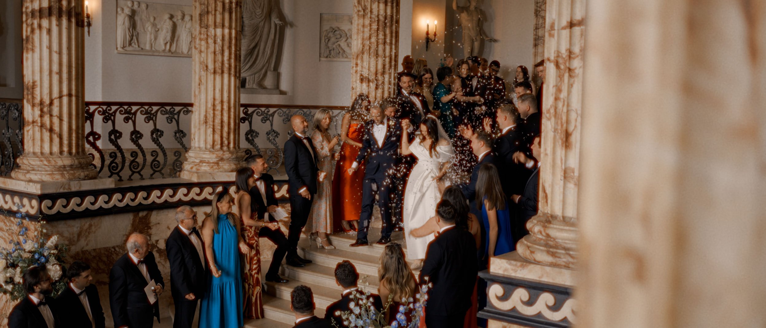 Wedding confetti Holkham Marble Hall