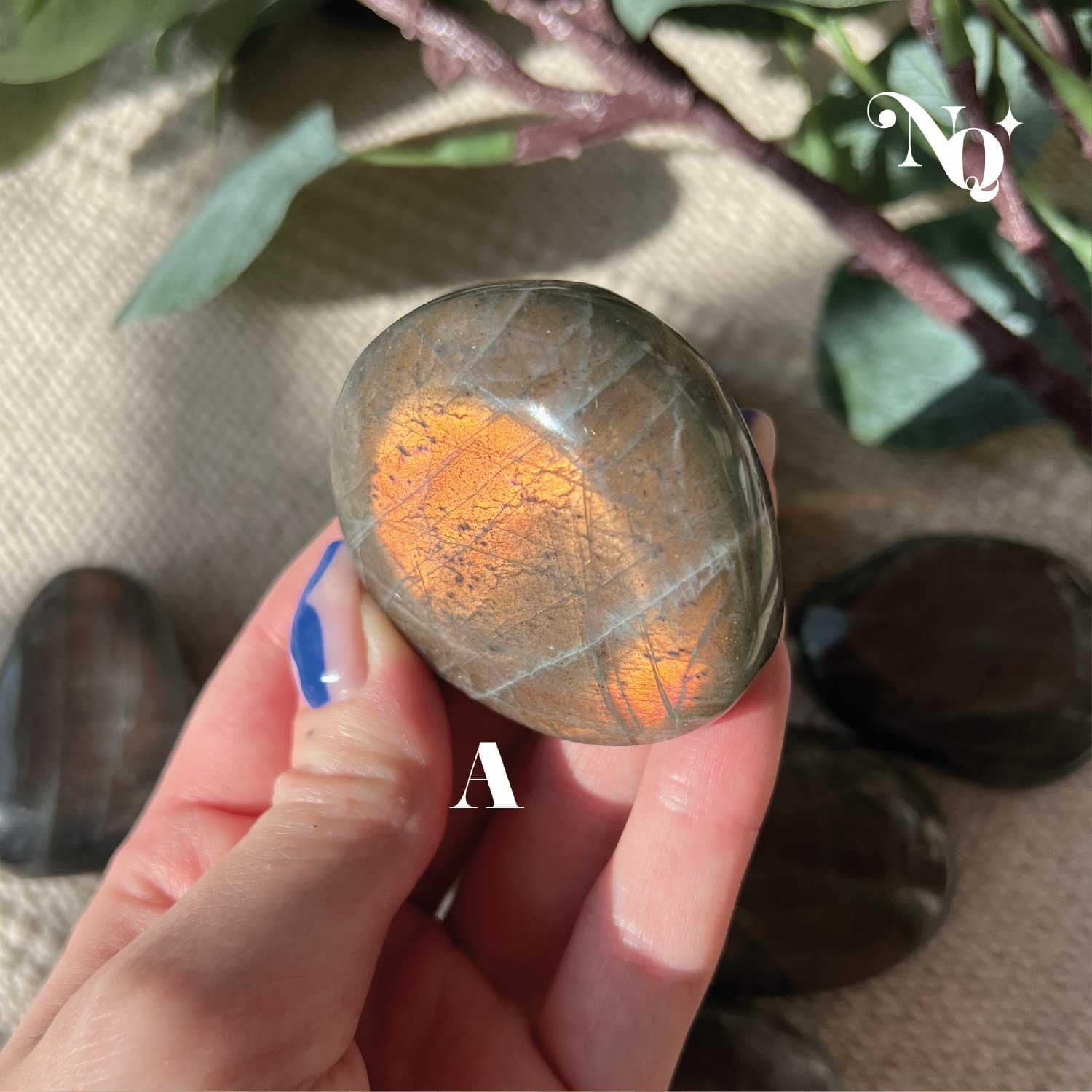 Labradorite palm stone, labradorite palmstone, sunset labradorite, labradorite uk, labradorite polished
