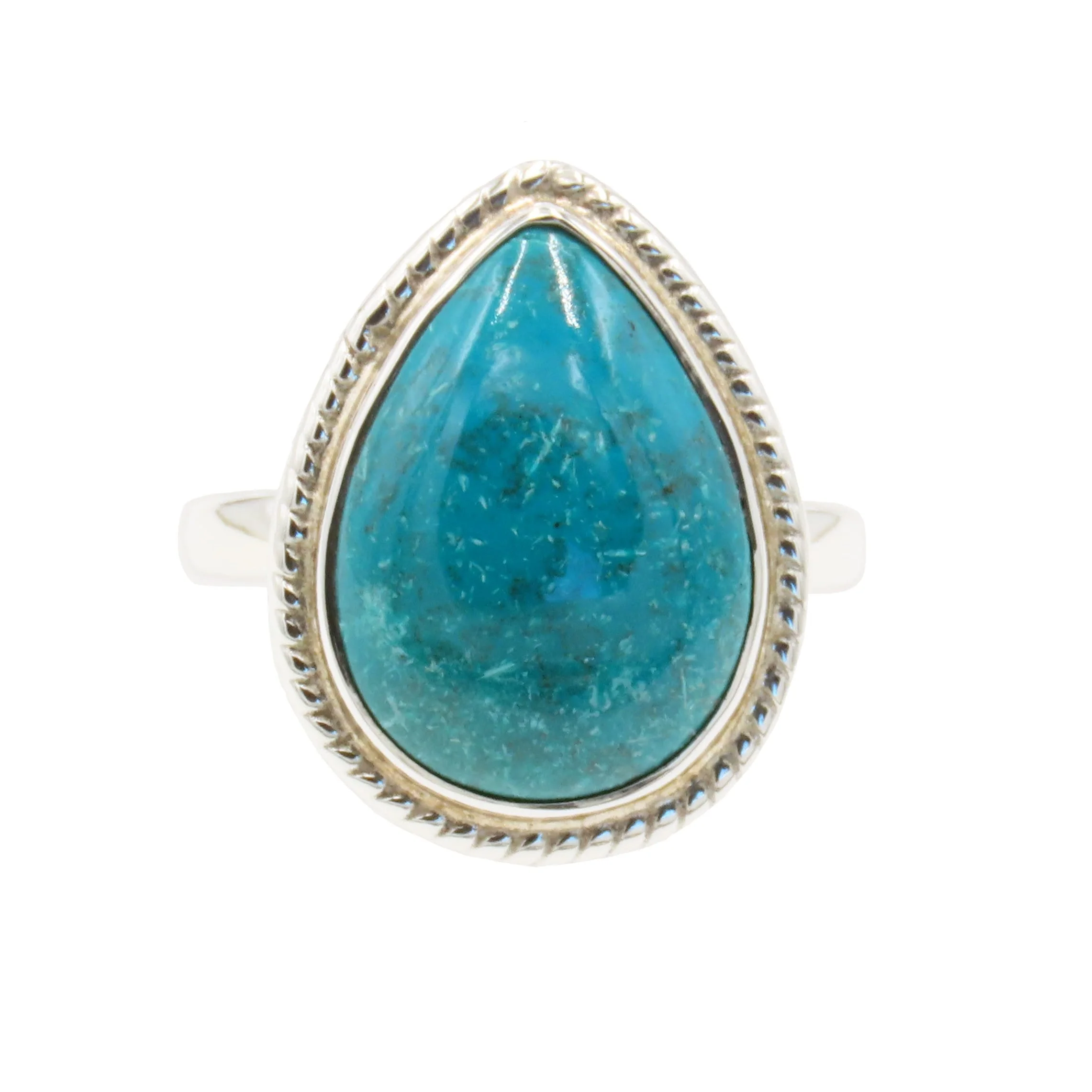Chrysocolla 925 Silver Ring Size L