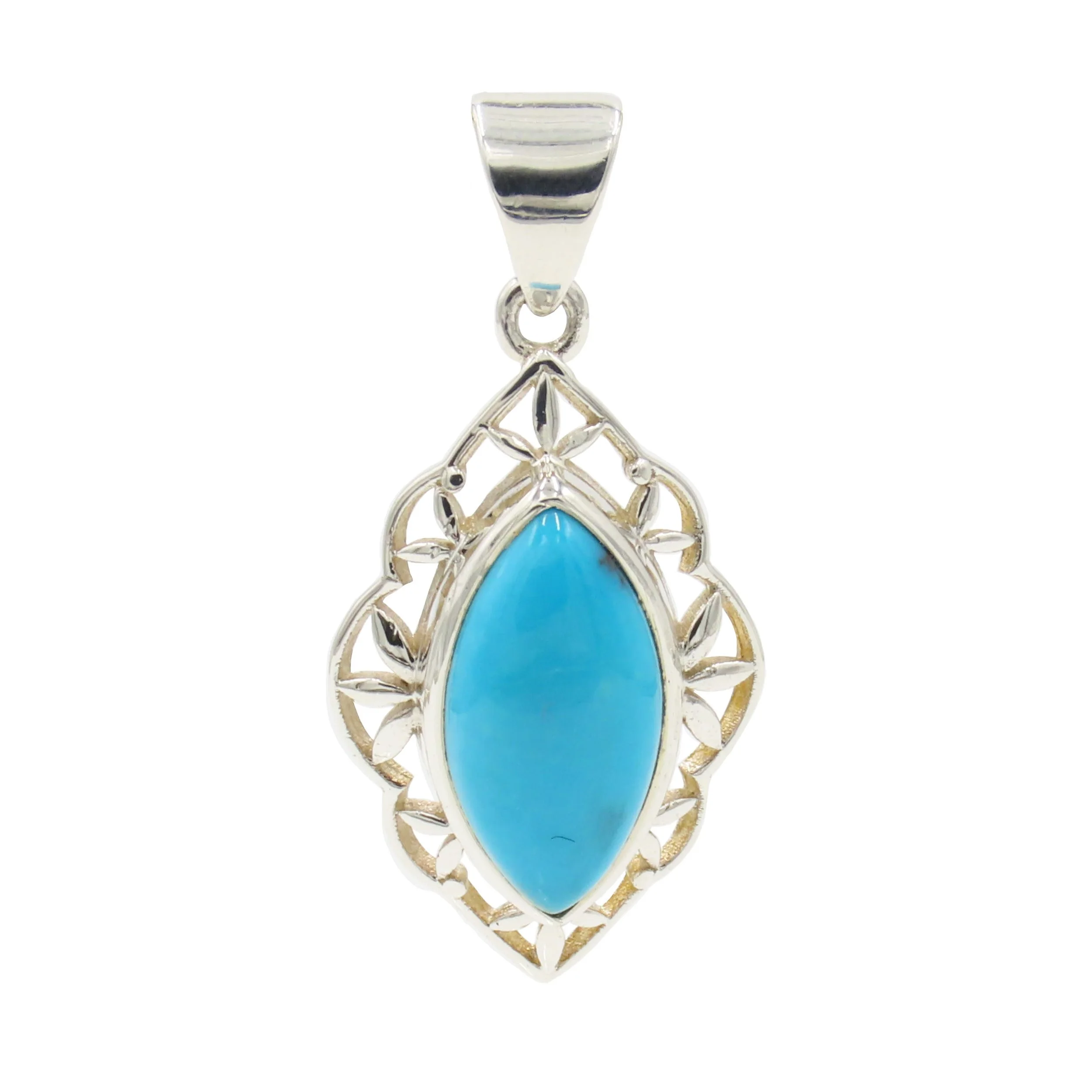 Turquoise Filigree 925 Silver Pendant