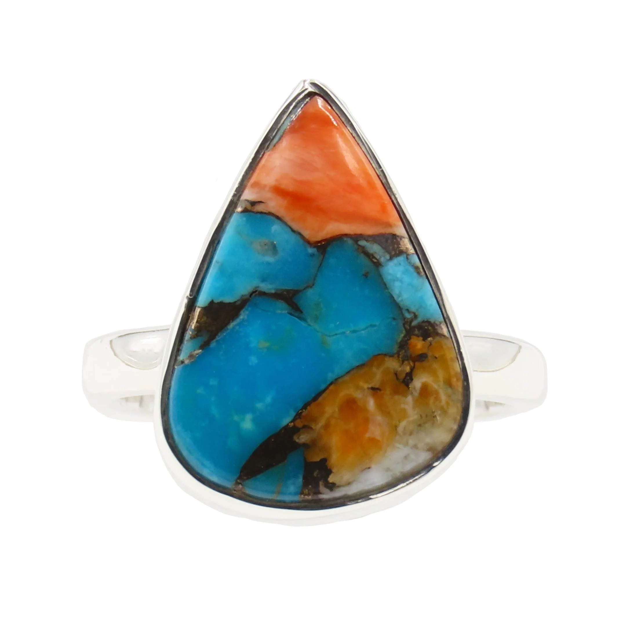 Mohave Oyster Turquoise 925 Silver Ring Size L