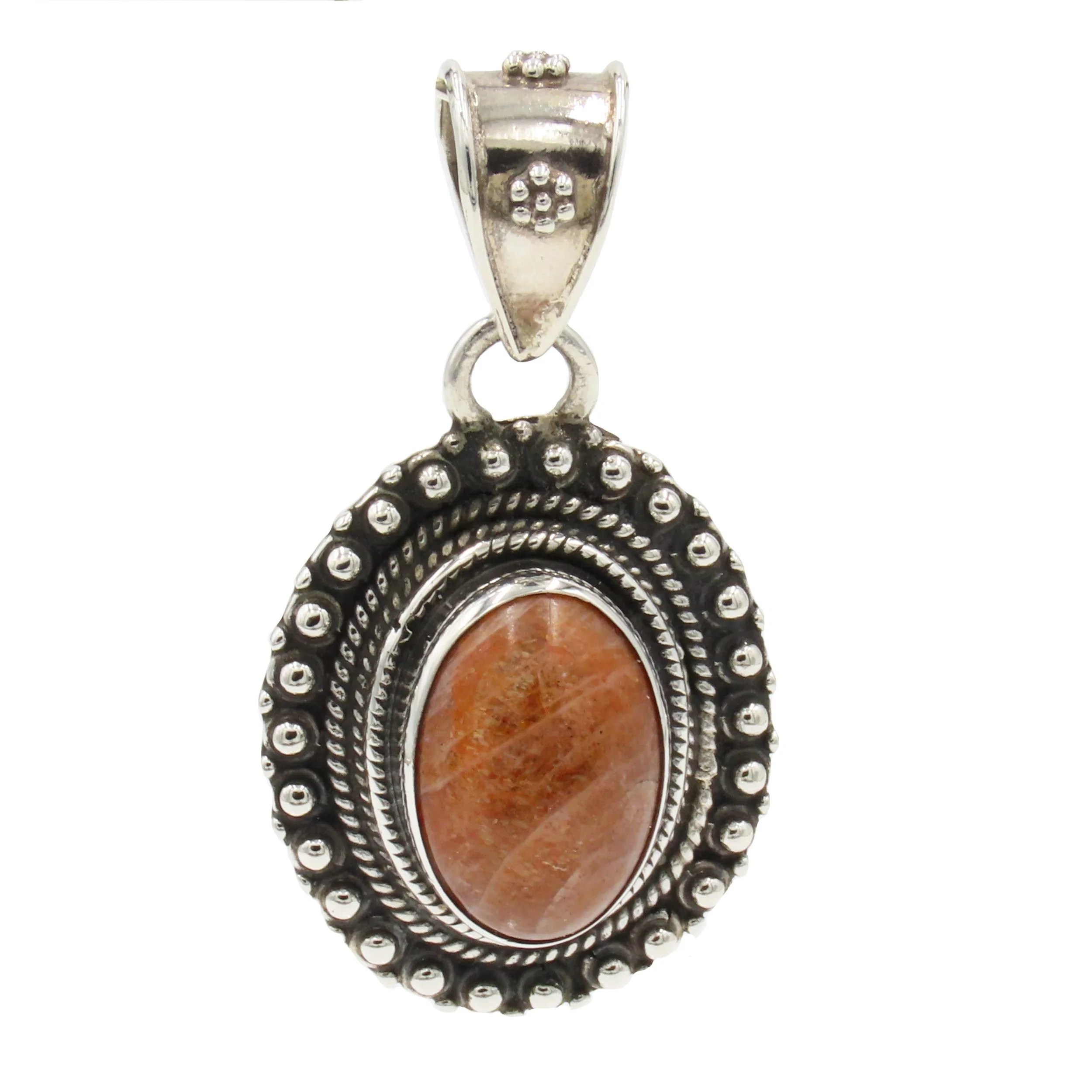 Sunstone Ornamental 925 Silver Pendant