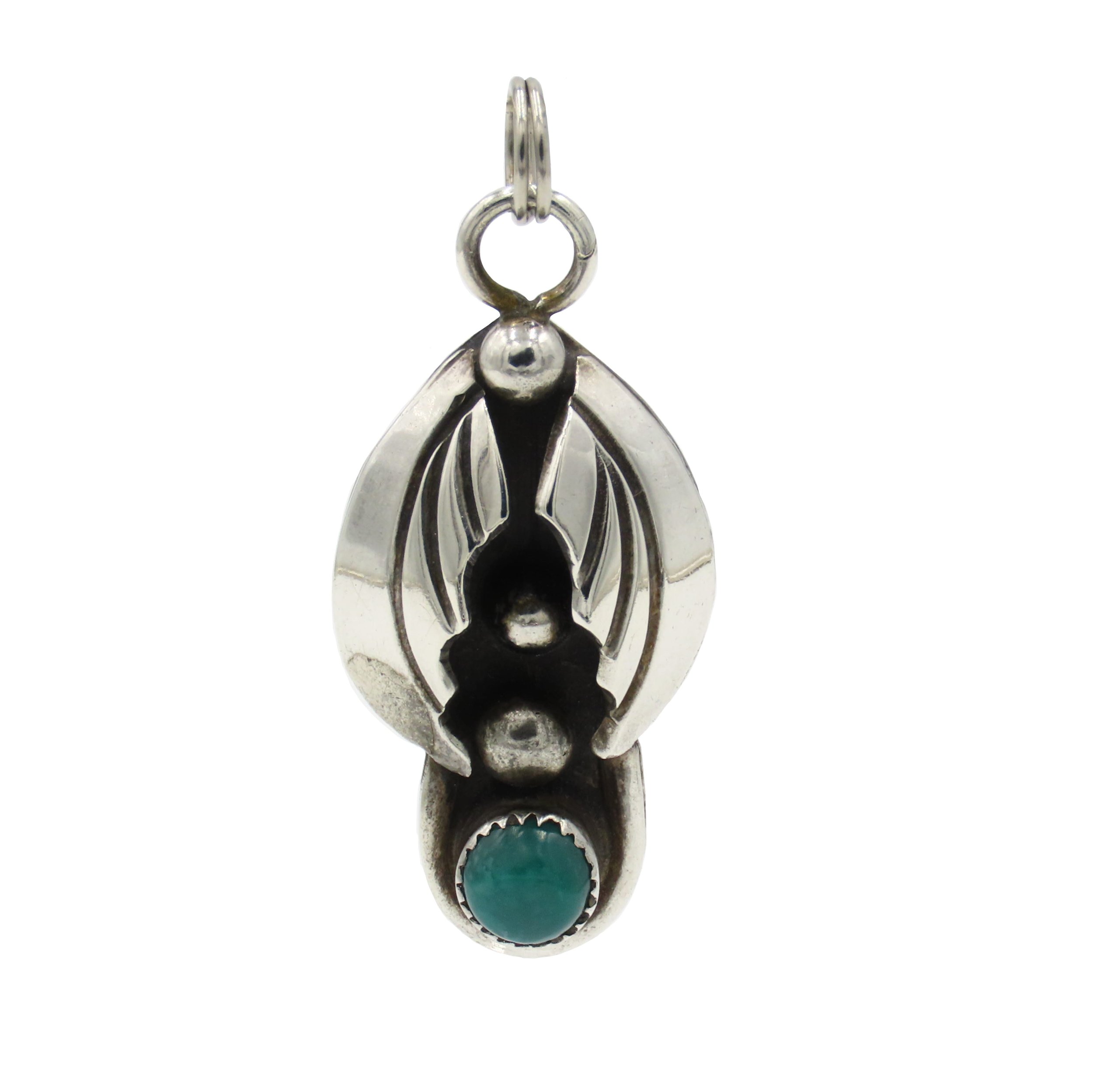 Vintage Turquoise Silver Pendant 'EMERY E'
