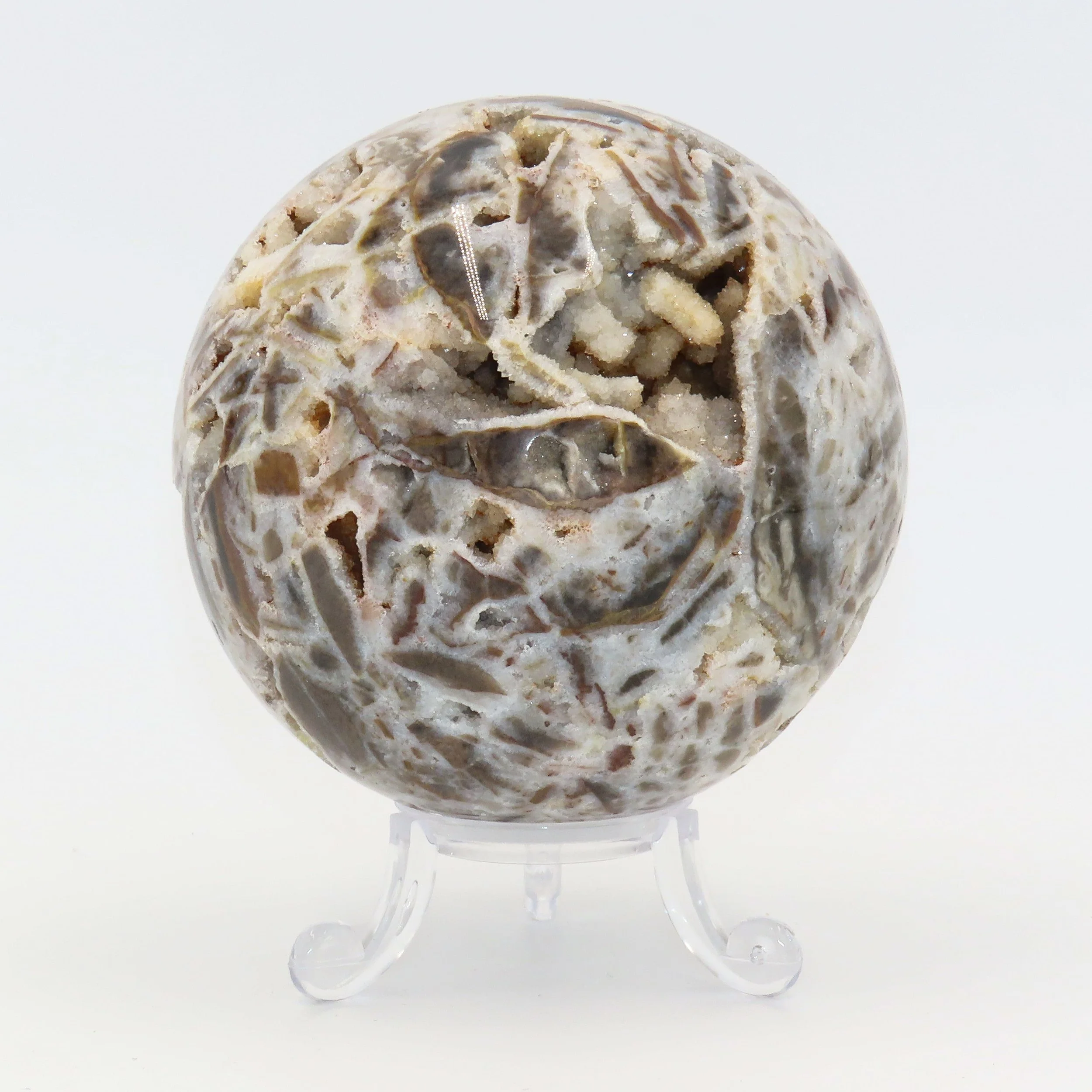 Brown Druzy Crystal Sphalerite Sphere