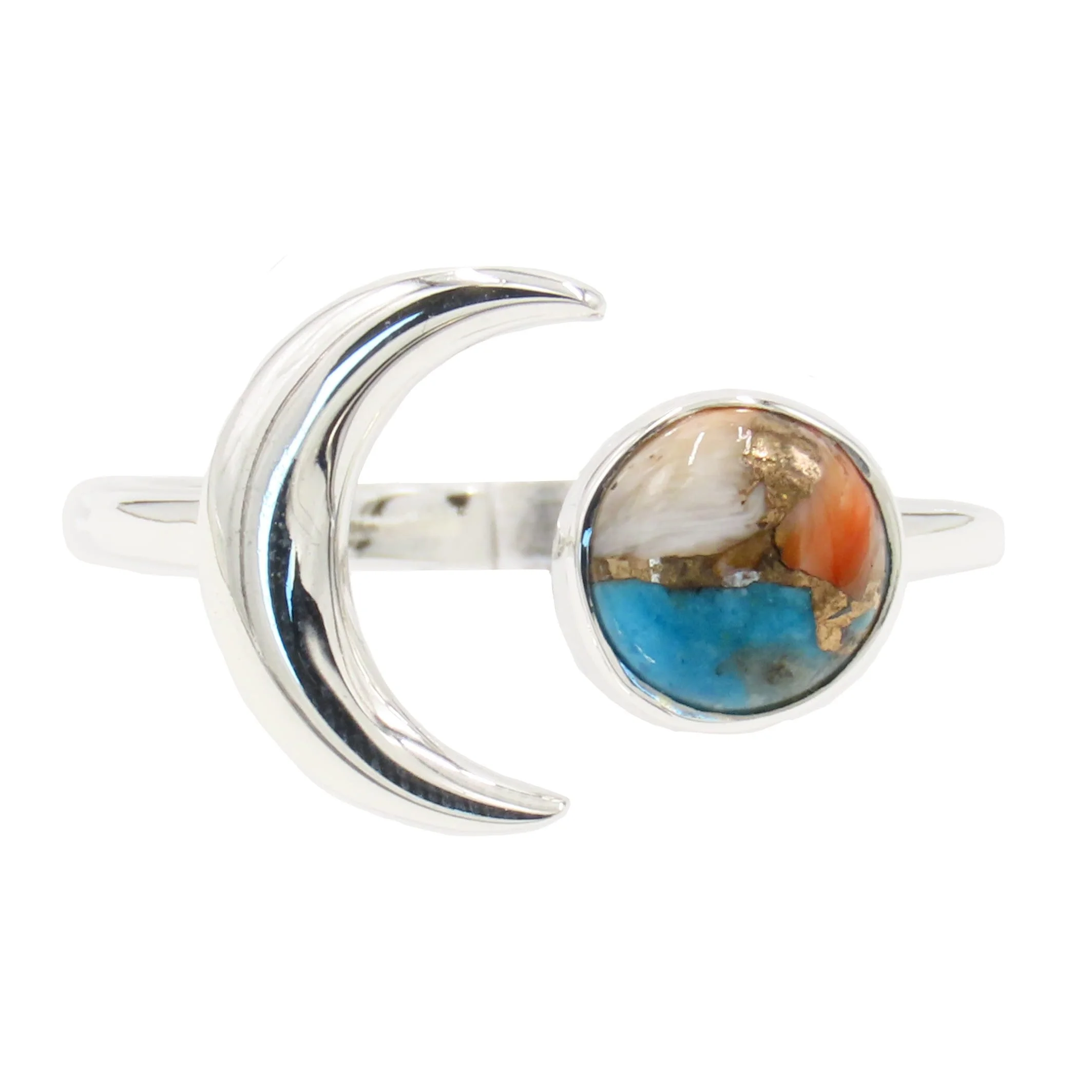 Mohave Oyster Turquoise 925 Silver Ring Size R