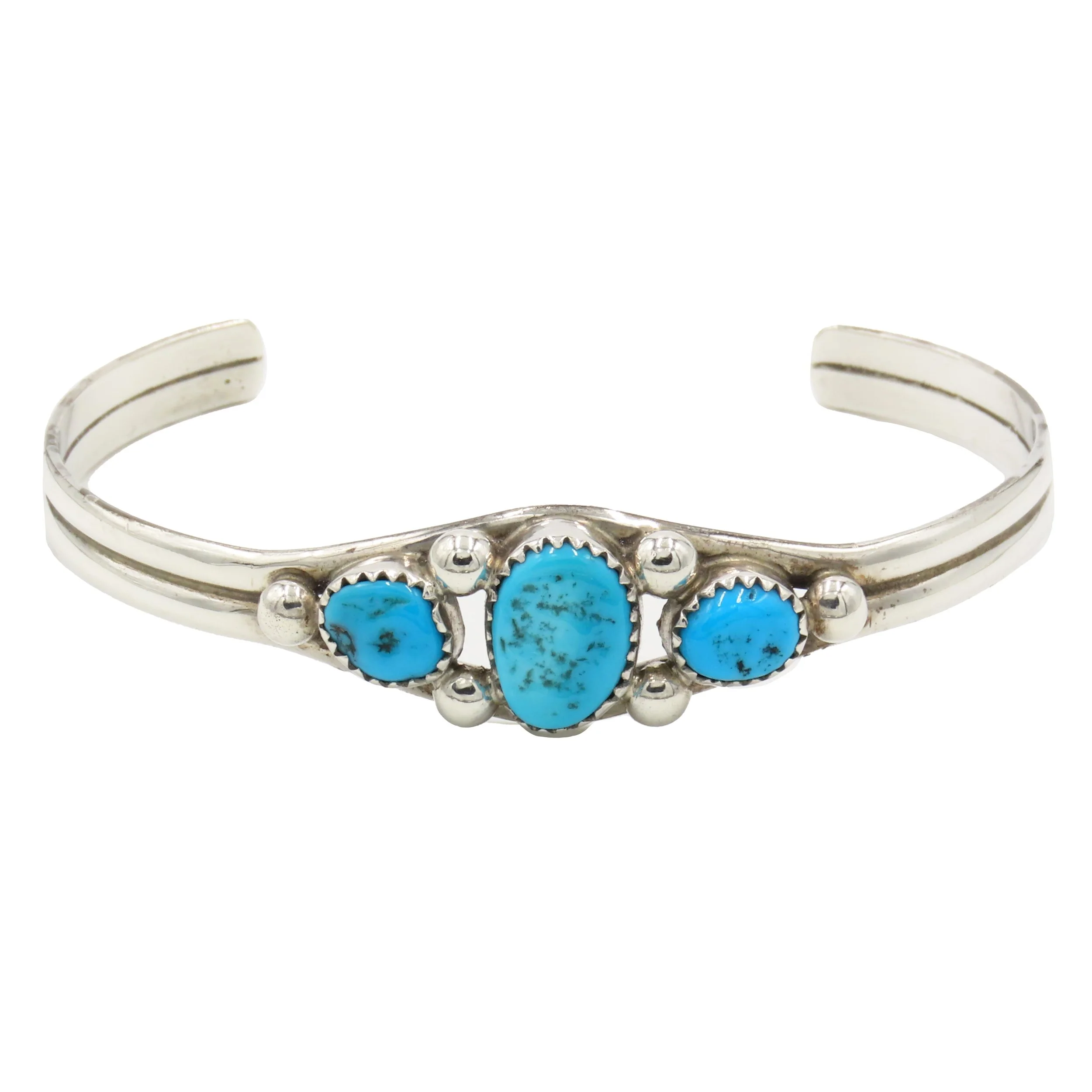 Turquoise Navajo Sterling Silver 'PY' Bangle/Bracelet