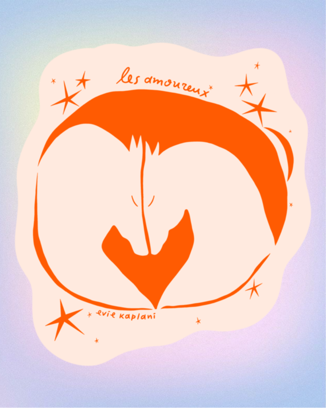 "Les amoureux"- Orange version- Vinyl sticker