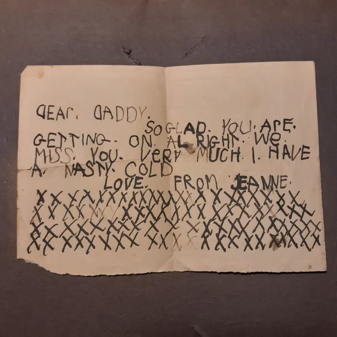 Someone else's correspondence, from Deptford Market. Just wonderful.
.
xxxXxxxxxXxxx
xxxxXxxxXxxxx
xxxxxXxXxxxxx
xxxxxxXxxxxxx
xxxxxXxXxxxxx
xxxxXxxxXxxxx
xxxXxxxxxXxxx
.
#absentfather #handwritten #oldletters #childrensart #penandink #paperephemera