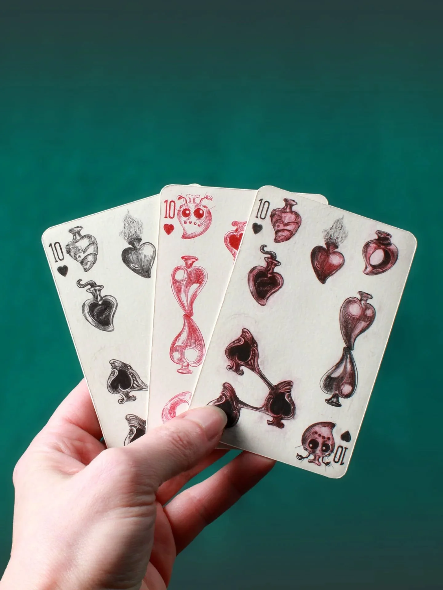 Ten of Hearts : a retrospective 
.
Happily, will be part of the annual CSM Munich Jewellery Week show. 
I've been teaching at CSM for more than 20 years 🫢 and I'm also a graduate of BA Jewellery Design, 2001. Where did the time go? 
.
TEN marks a de