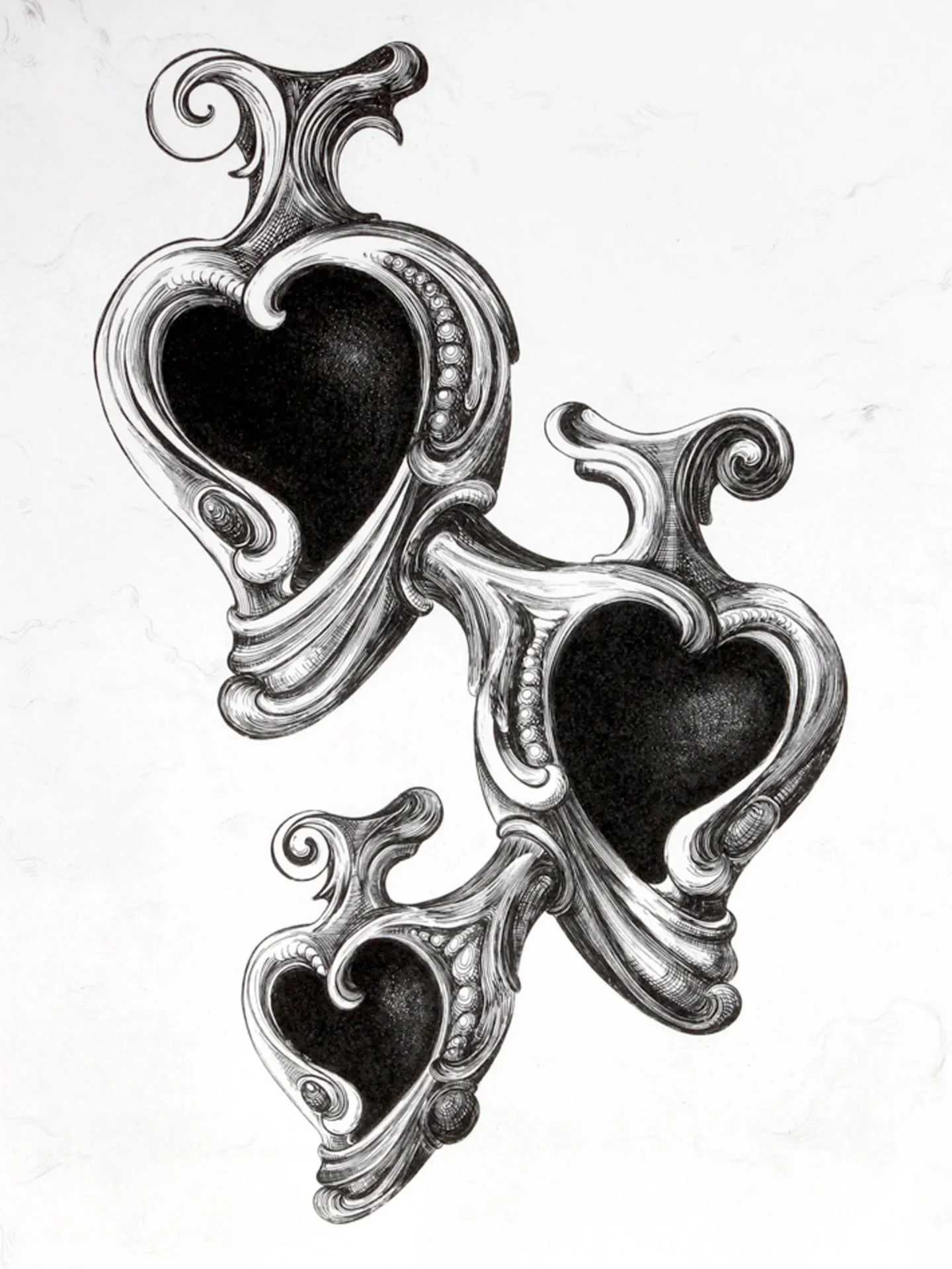 The last of the #TenofHearts (almost).
This is an intaglio print from an engraved copper plate that I cut, entitled Prologue.
Prologue to what? Well, I suppose to the prints that came after, but I did want this to be the start of a series.
A bit like