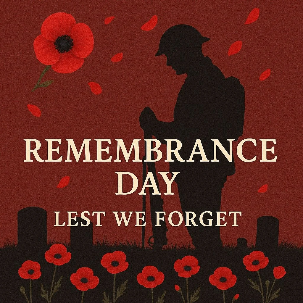 🌺 Remembrance Day &ndash; 11th November

On this Remembrance Day, we stand together in gratitude and reflection &mdash; for those who gave their today, so we could have our tomorrow. 🌹
Forever in our hearts.
Lest we forget. ❤️

#RemembranceDay #Les