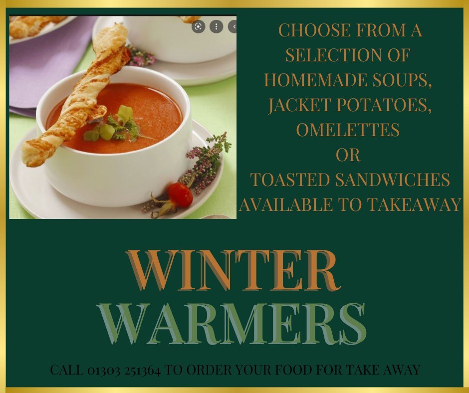 Cold day? We&rsquo;ve got you covered ❄️✨

Choose from a selection of home-made soups, jacket potatoes, omelettes or toasted sandwiches &mdash;
all available to eat in or take away.

Warm food, no fuss, just what you need.
📞 Call ahead or pop in