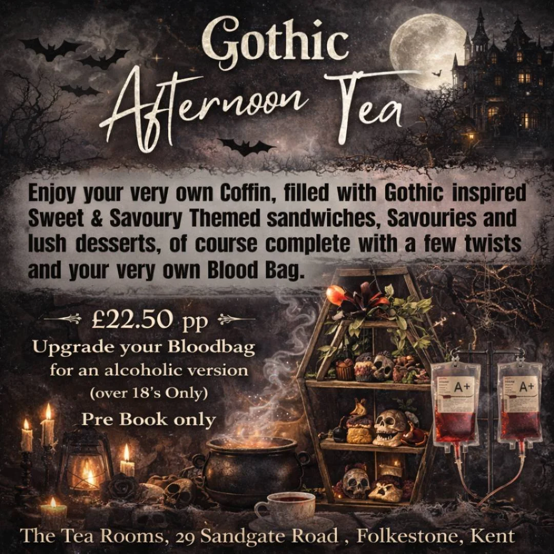 🖤 Gothic Afternoon Tea 🖤
Sunday 29th March

For those who prefer their indulgence a little darker&hellip;

Join us in our immersive setting for an atmospheric afternoon tea experience filled with rich flavours, dramatic details and candlelit charm.