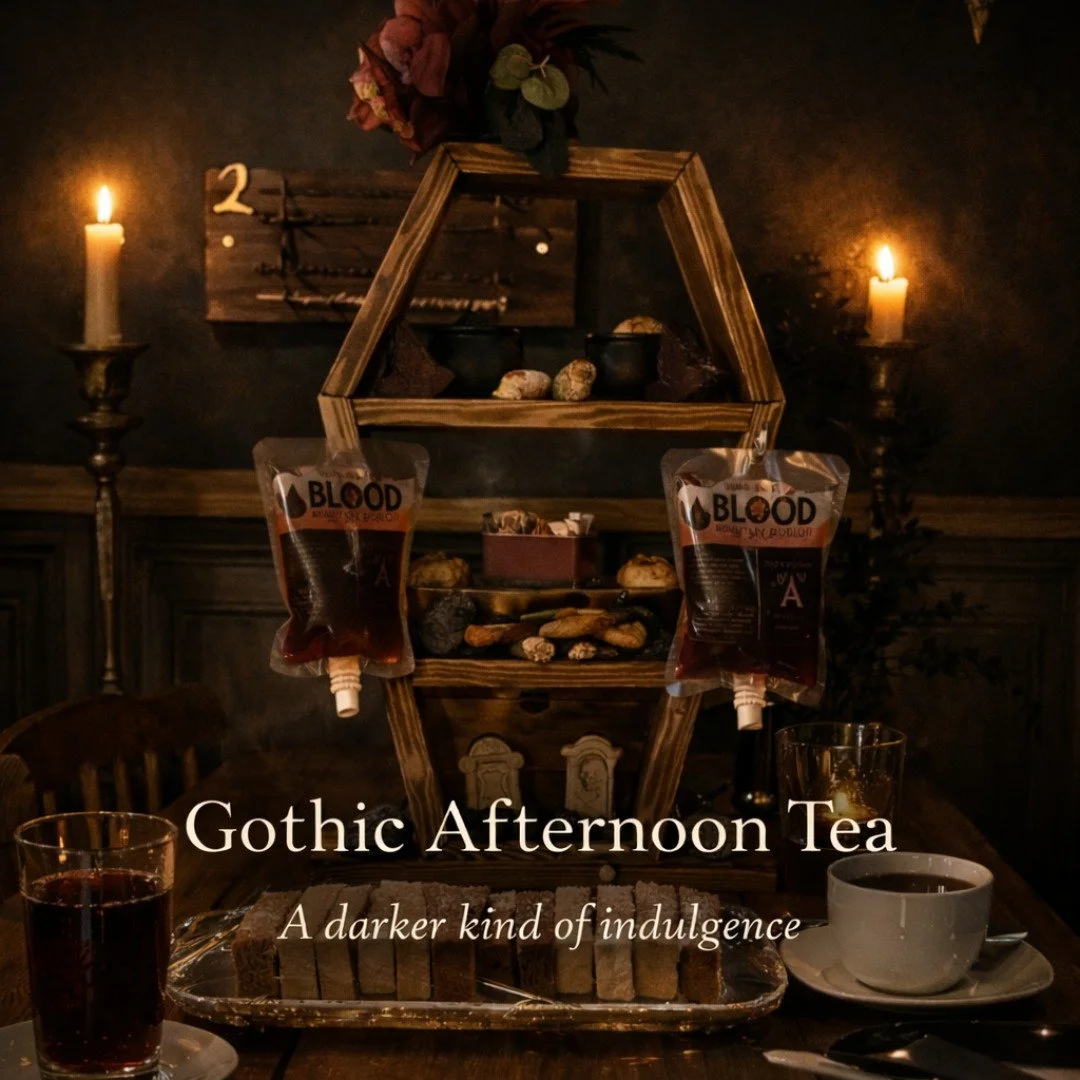 Our Gothic Afternoon Tea returns this April

Saturday 26th April

Dark, dramatic, and a little indulgent&hellip; this is afternoon tea with a twist.

Step into a setting of moody elegance and enjoy a menu designed to feel just that bit different. Ric