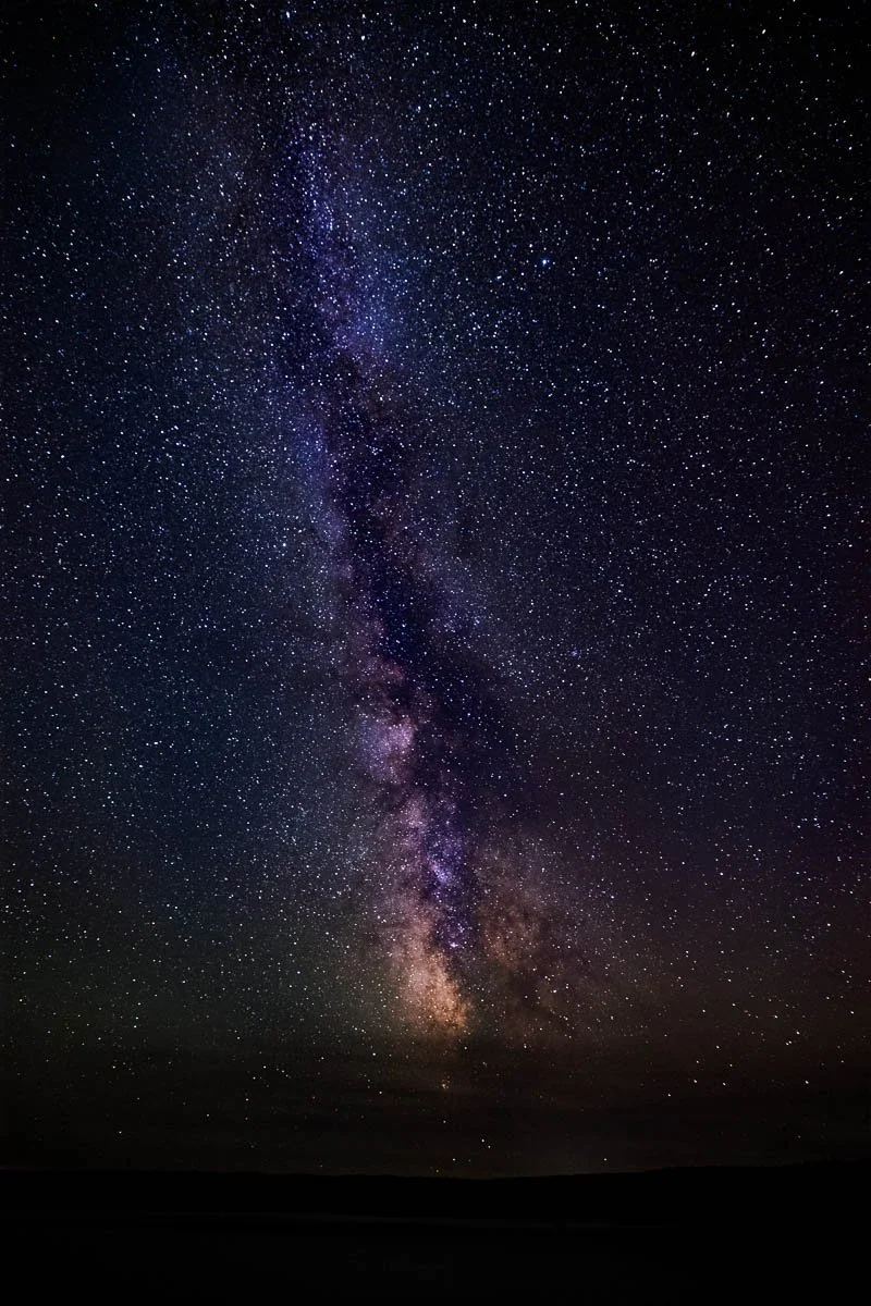 Milky Way over Yellowstone lake