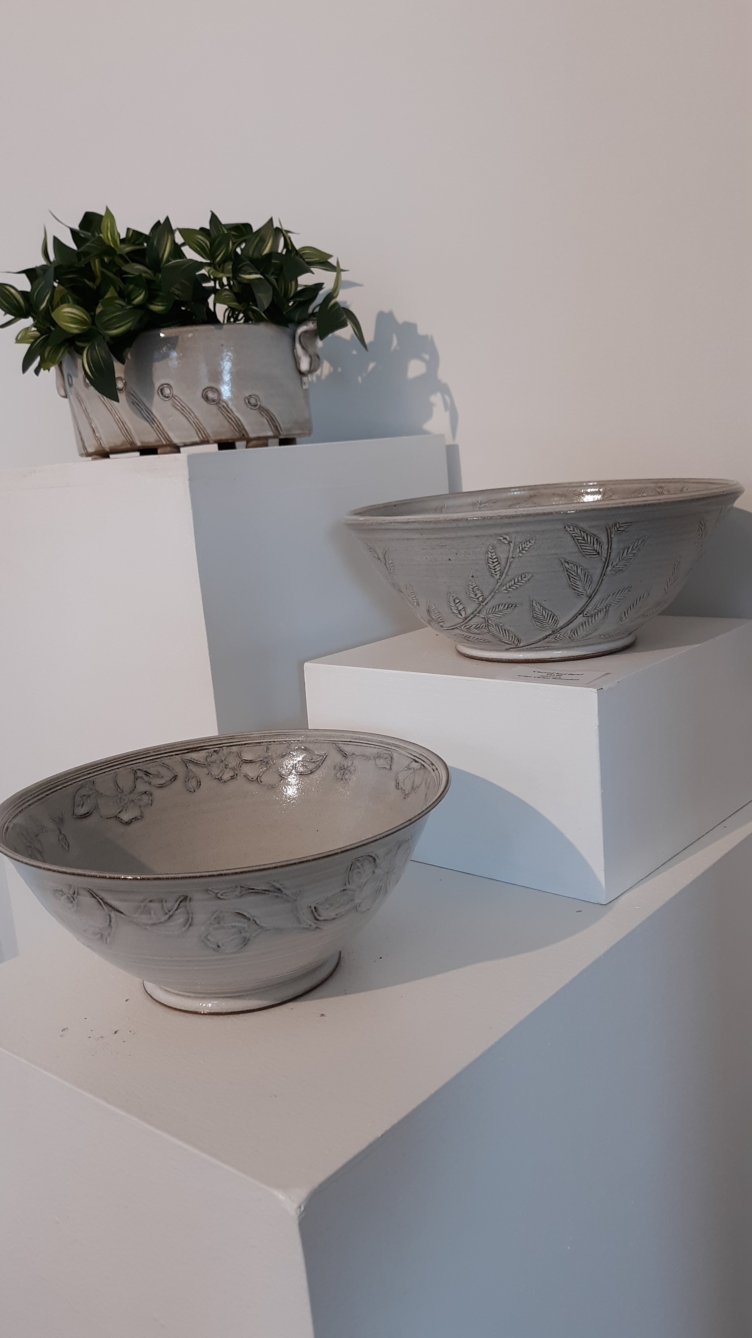 Carved Bowls and Planter