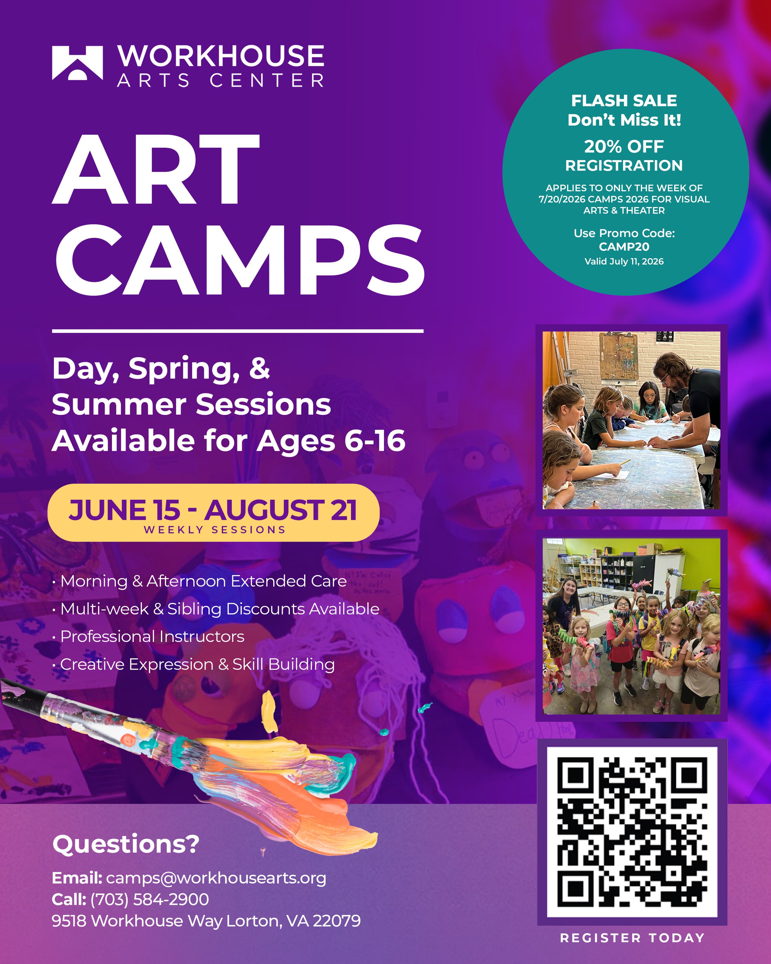 Workhouse Art Camps FLASH SALE 20%off.jpg
