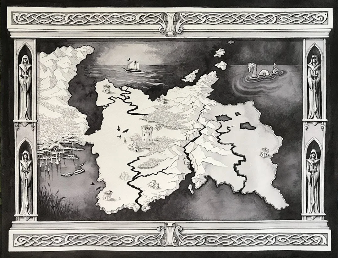  Hollow Vows and Twisted Bonds  
Aaron Stratten, Fine Arts Office
Ink on paper
NFS