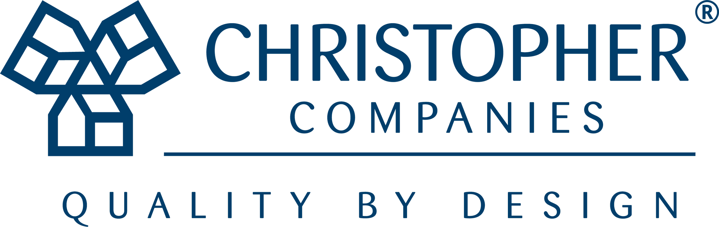 Christoper Companies logo with a geometric house and arrow emblem, and the text 'Christopher Companies' with 'Quality by Design' underneath.