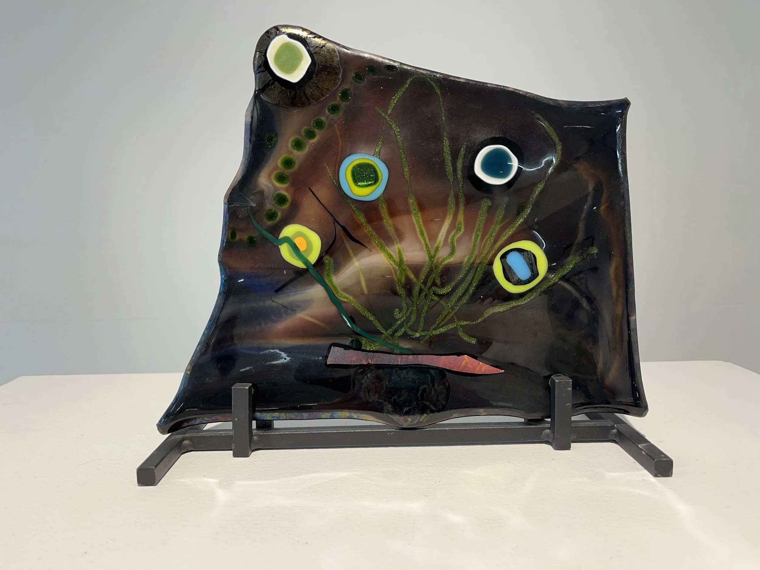  Arise  
Lynda Slayden, Maryland, 2022,
Fused Glass,
 8 in x 12 in,
$150