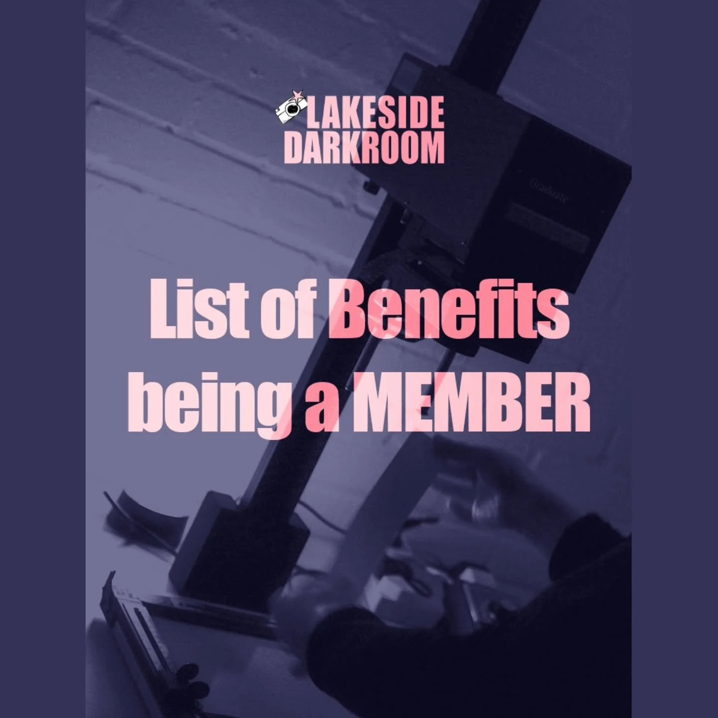 LIST OF MEMBERSHIP BENEFITS

LAKESIDE DARKROOM

Free&nbsp;Coffee, GOOD ONE, if you&rsquo;re lucky a bit of chocolate! We love sharing!

You pay&nbsp;once a month&nbsp;and print as many times as you want, with our membership coming twice a month you&r