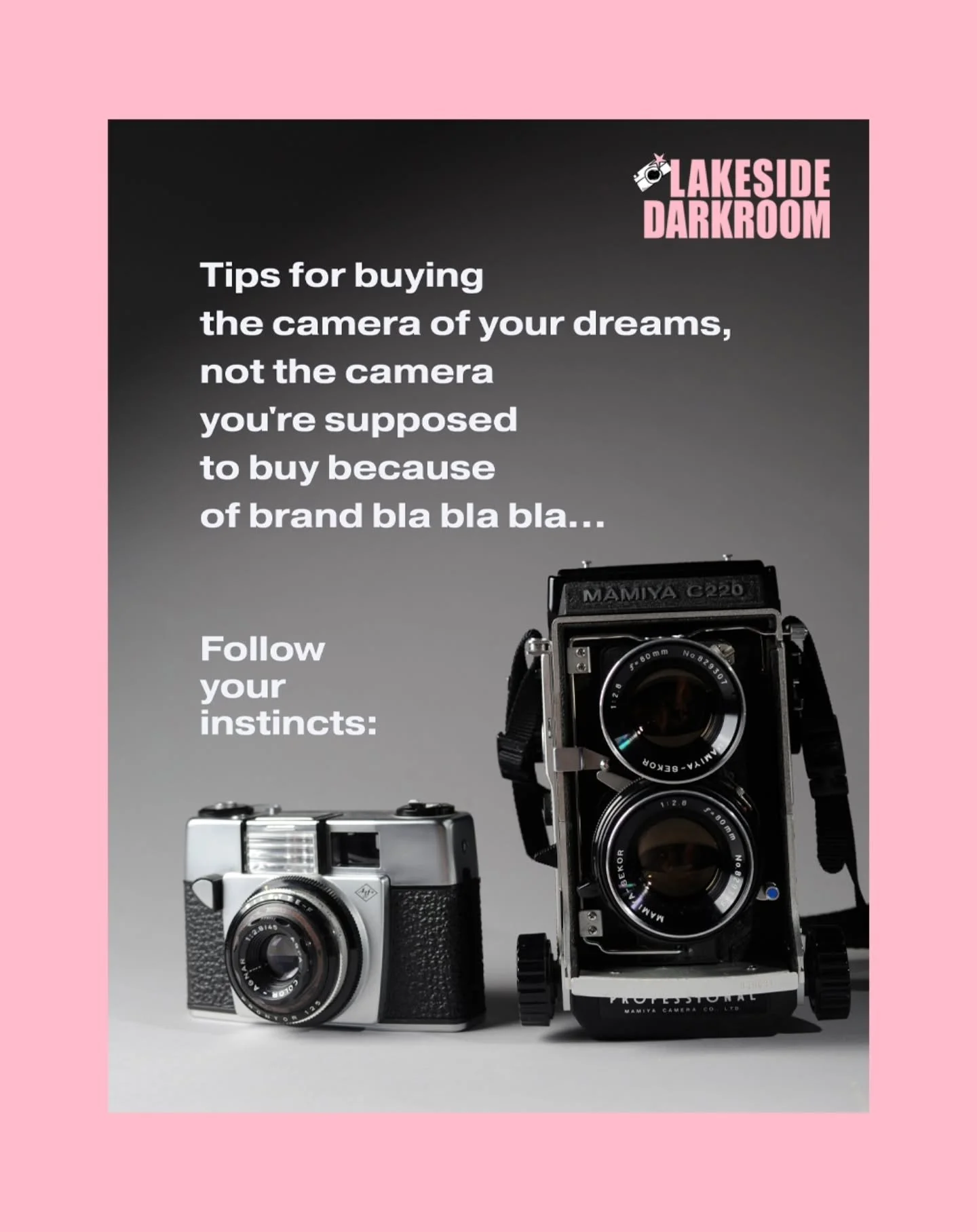 Tips for buying the camera of your dreams &mdash; not the one you think you&nbsp;should&nbsp;buy because of brand hype. Follow your instincts.

Hold the camera in your hands. Feel the buttons. Check if everything is within reach. Look through the vie