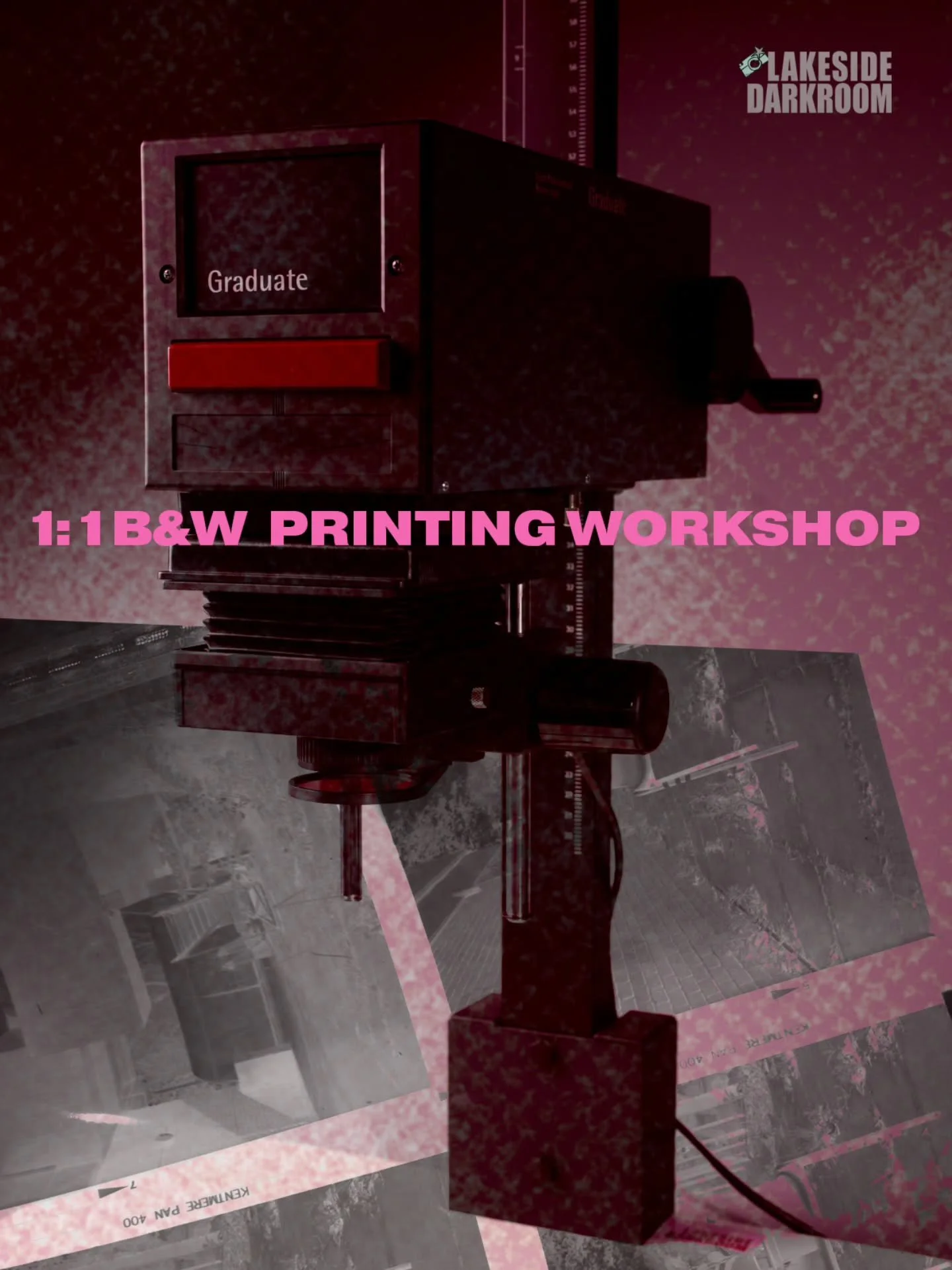 121 B&amp;W Printing workshop

This three-hour B&amp;W Printing Workshop is the perfect, straightforward introduction to darkroom printing. Designed for beginners, you&rsquo;ll learn the basics of working with enlargers, handling photographic paper, 